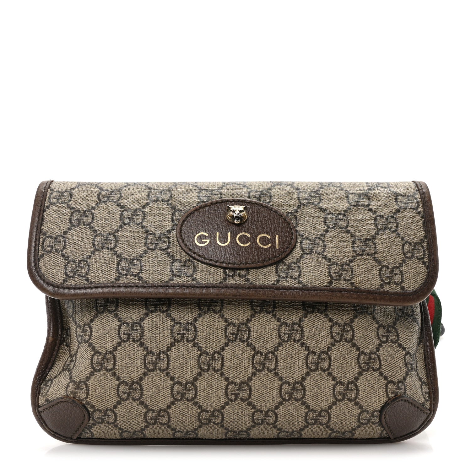 GG Supreme Monogram Neo Vintage Web Belt Bag Brown