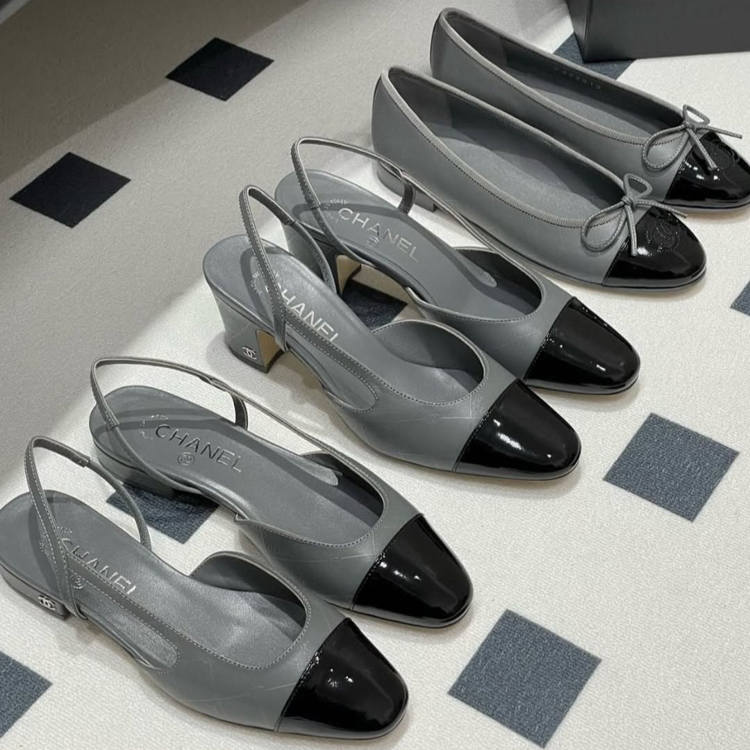 CC 25P Grey Black Quilted Calfskin