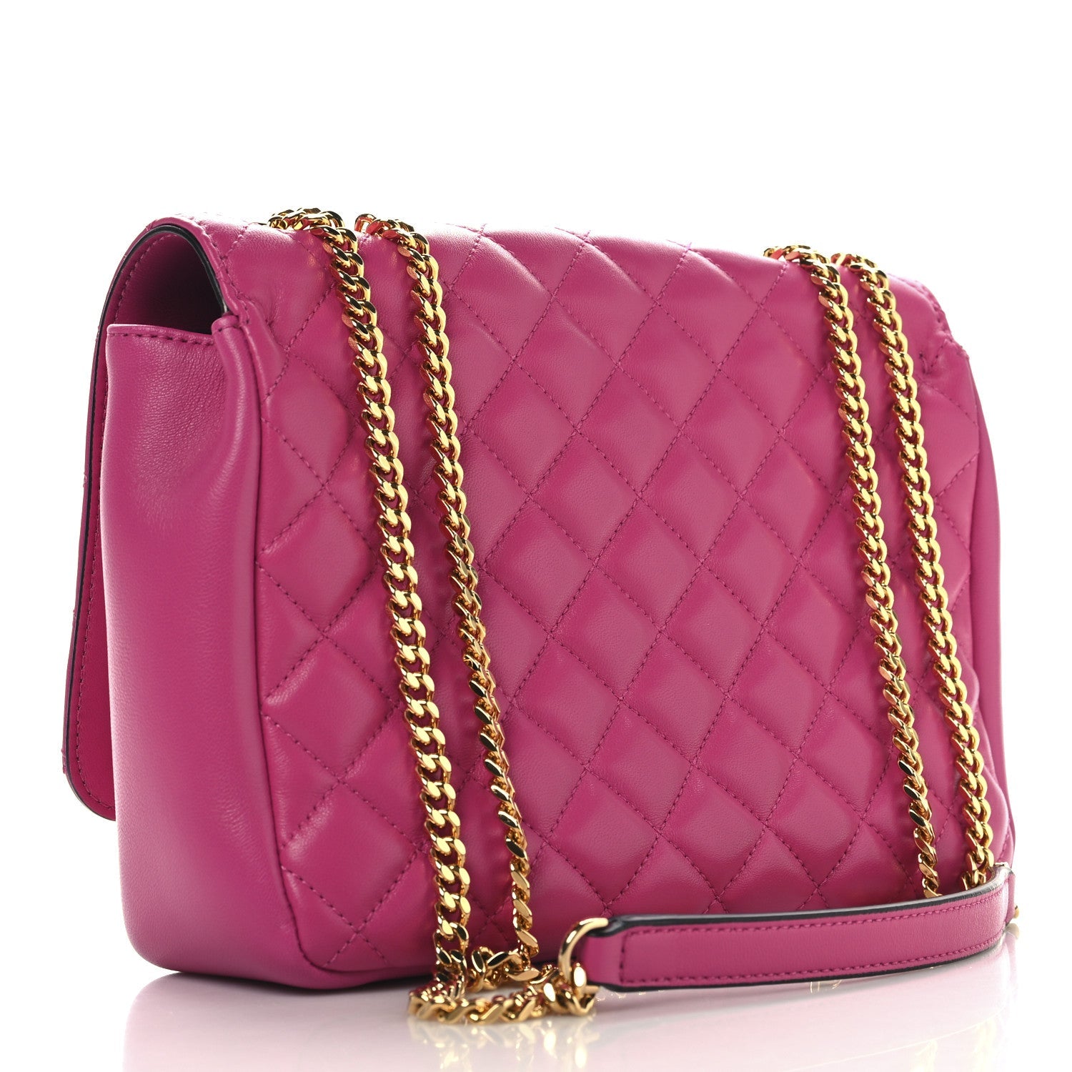 Nappa Quilted Medusa Chain Crossbody Pink