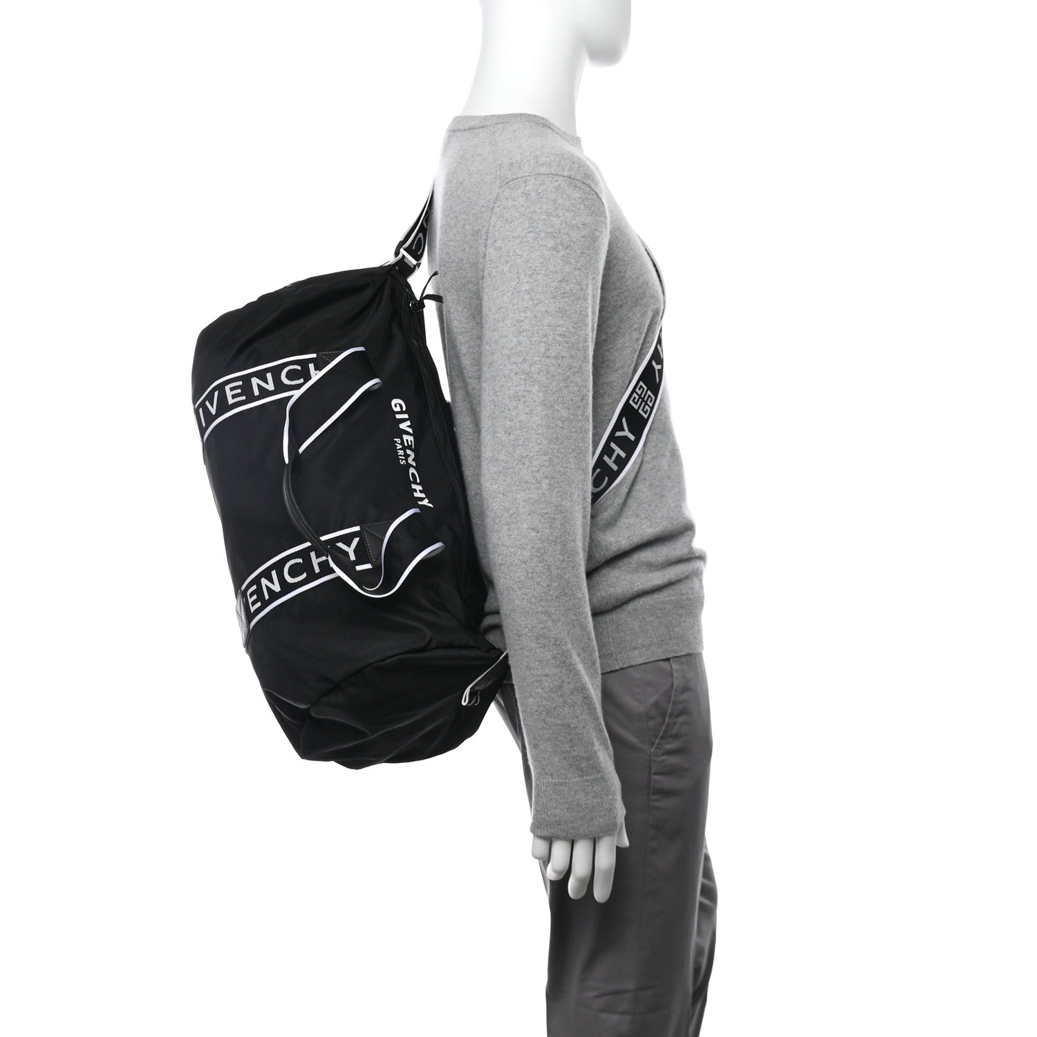 Nylon Logo Gym Duffle Black