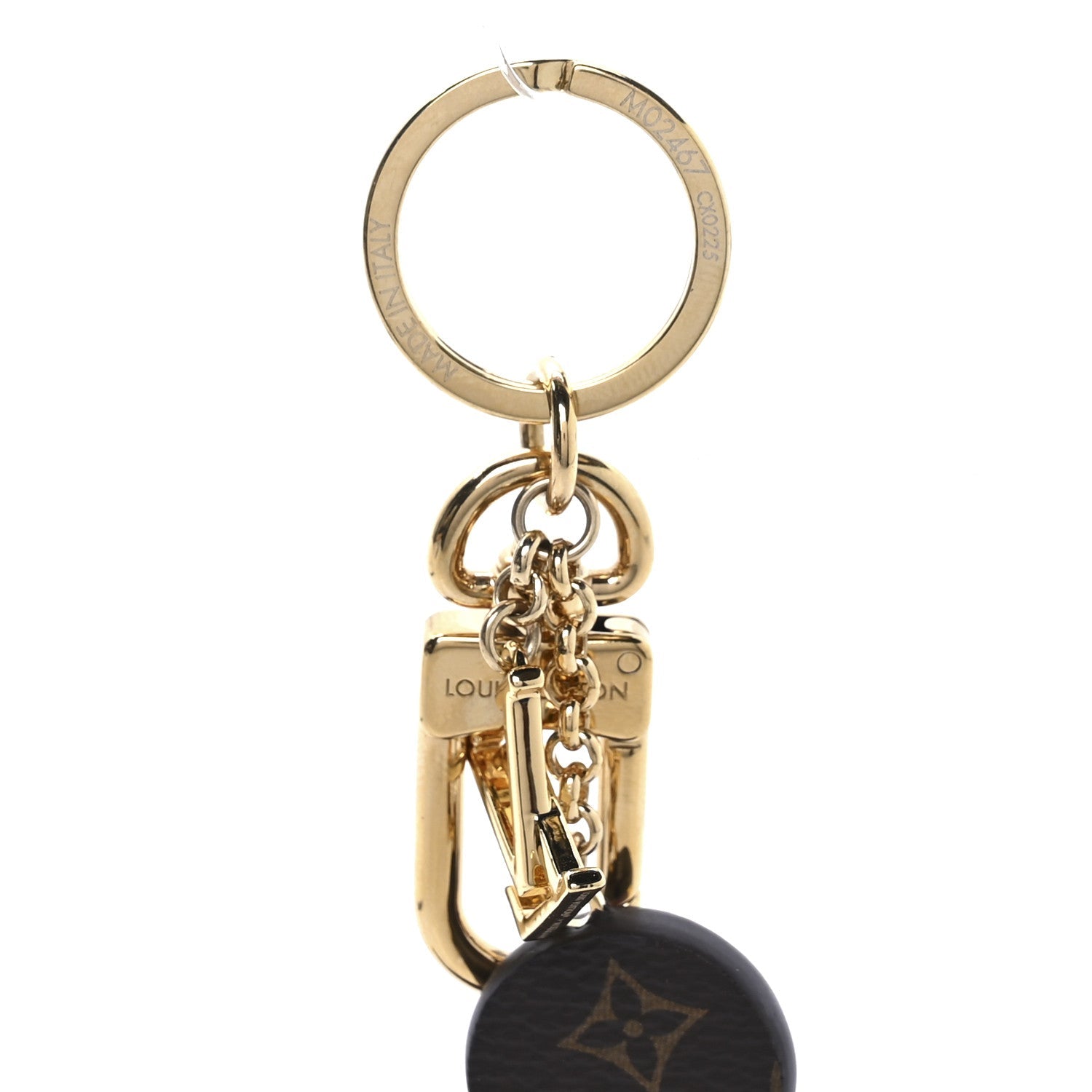 LV x TM Cowhide Monogram Superflat Panda Key Ring Bag Charm Multicolor