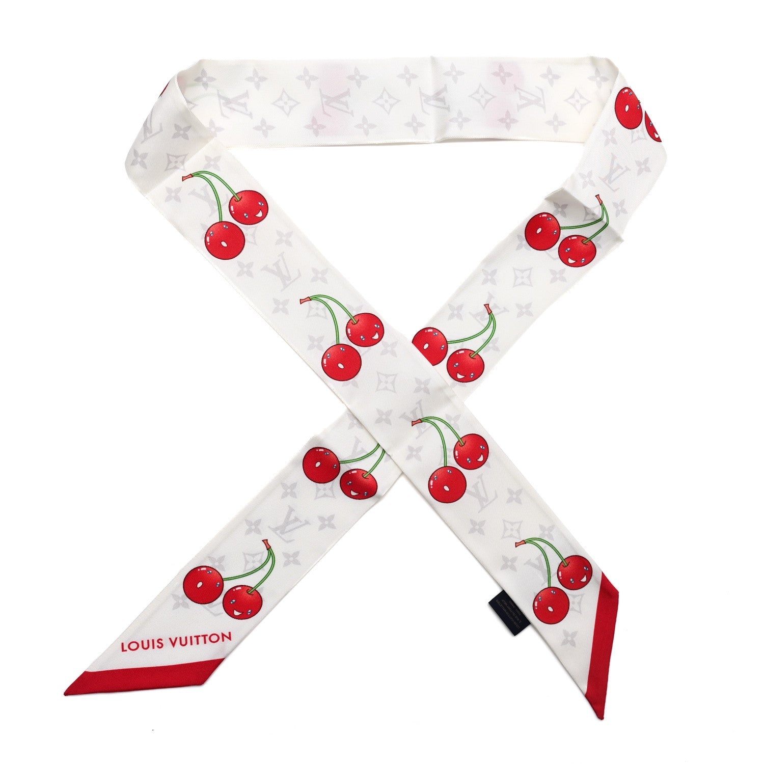 LV X TM Silk Monogram Cerises Bandeau White
