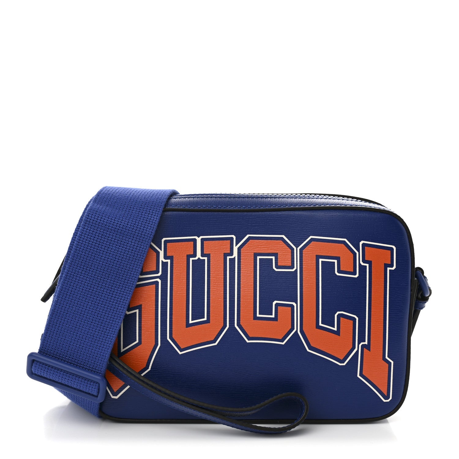 New Shanghai Calfskin Interlocking G Logo Camera Crossbody Bag Cobalt Blue Orange