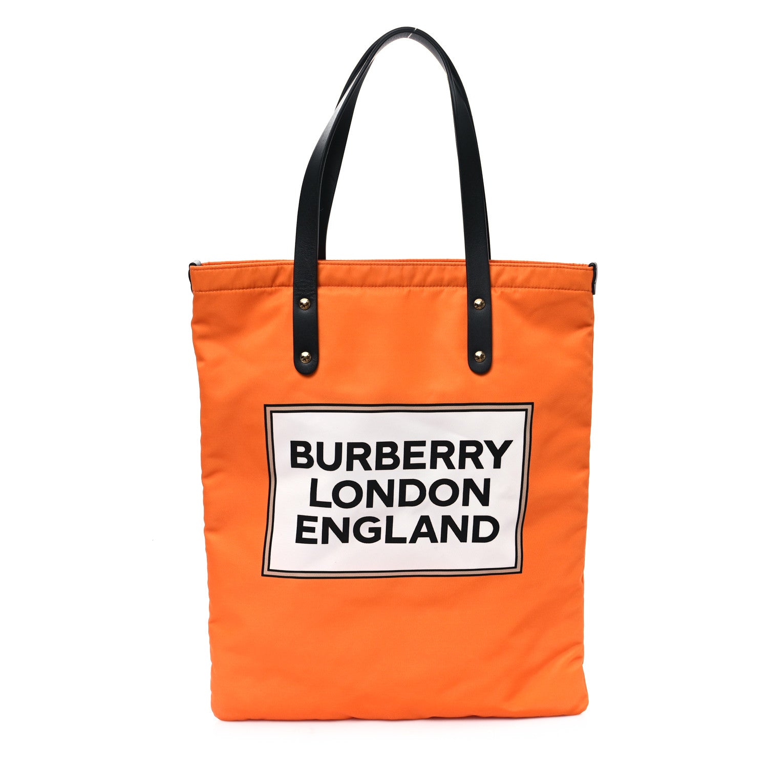 Nylon London England Print Logo Flat Tote Orange