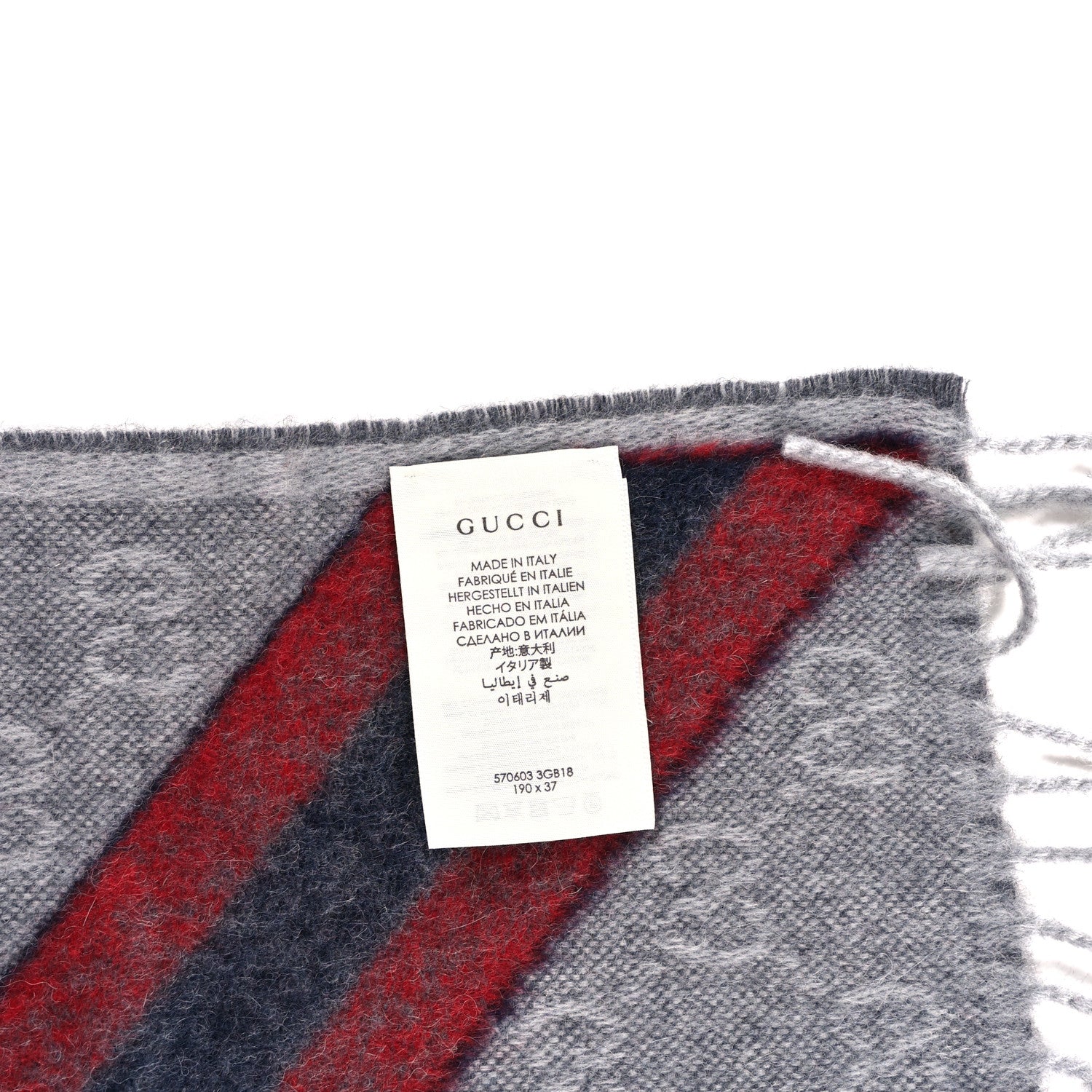 Wool Angora Monogram Web New Nikky Scarf Zinc Blue