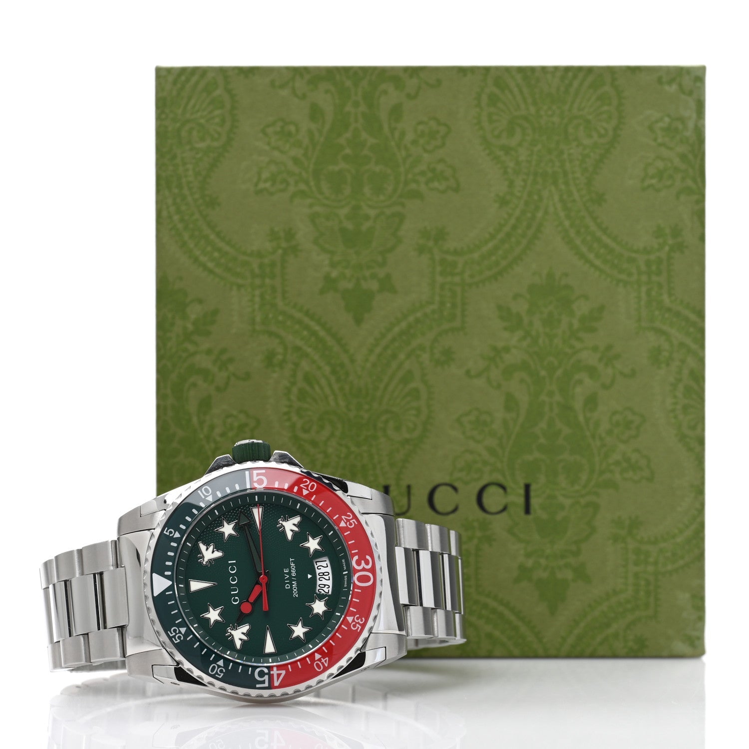 Stainless Steel 45mm Dive Quartz Watch Green