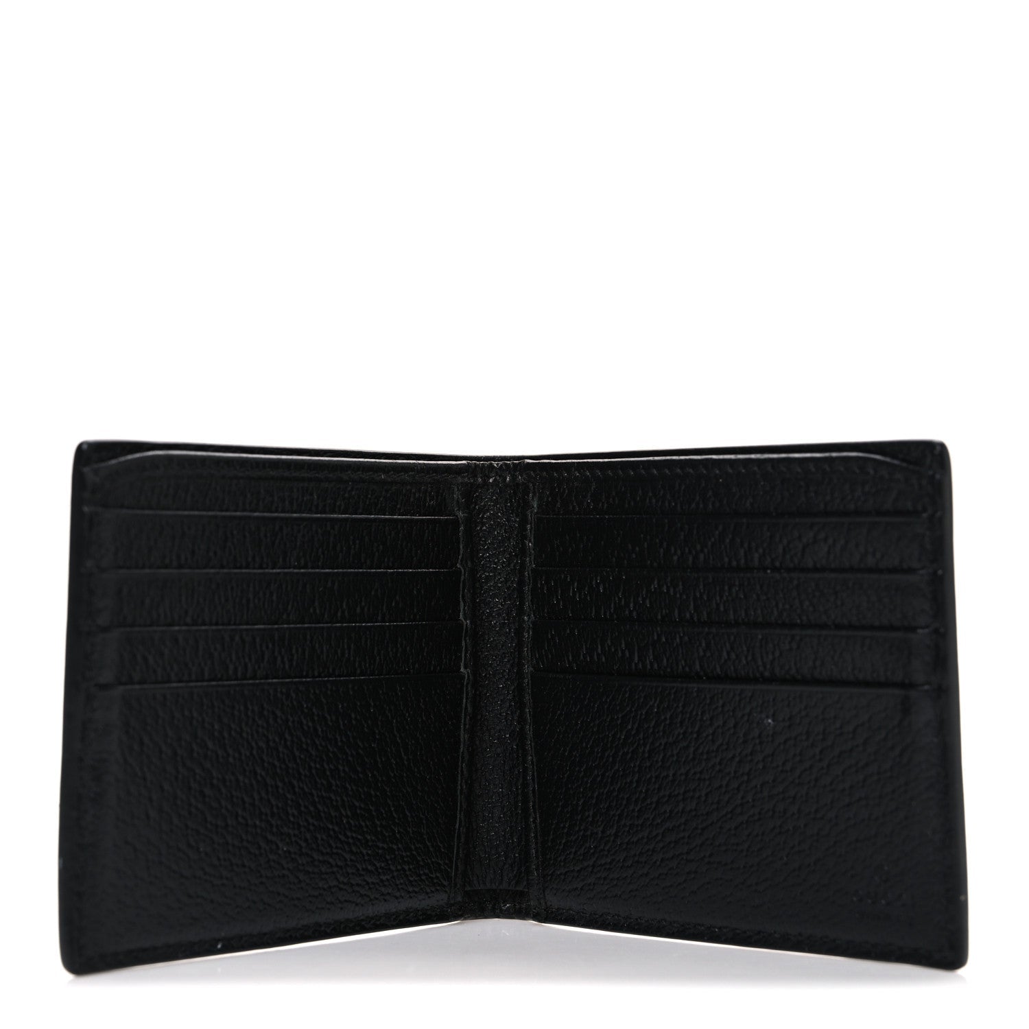Calfskin Bee Bi-Fold Wallet Black