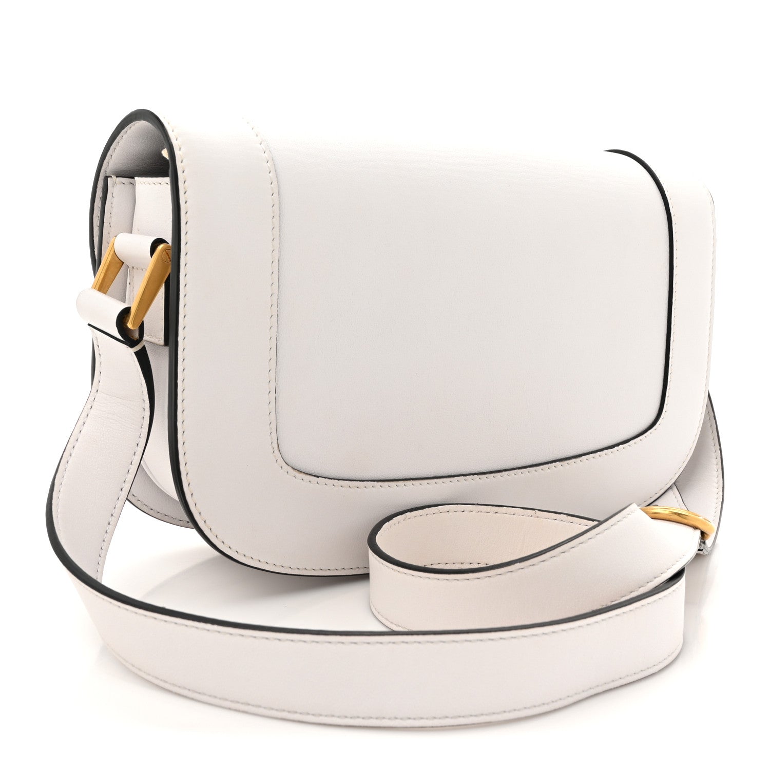 Smooth Calfskin Supervee Shoulder Bag Optic White
