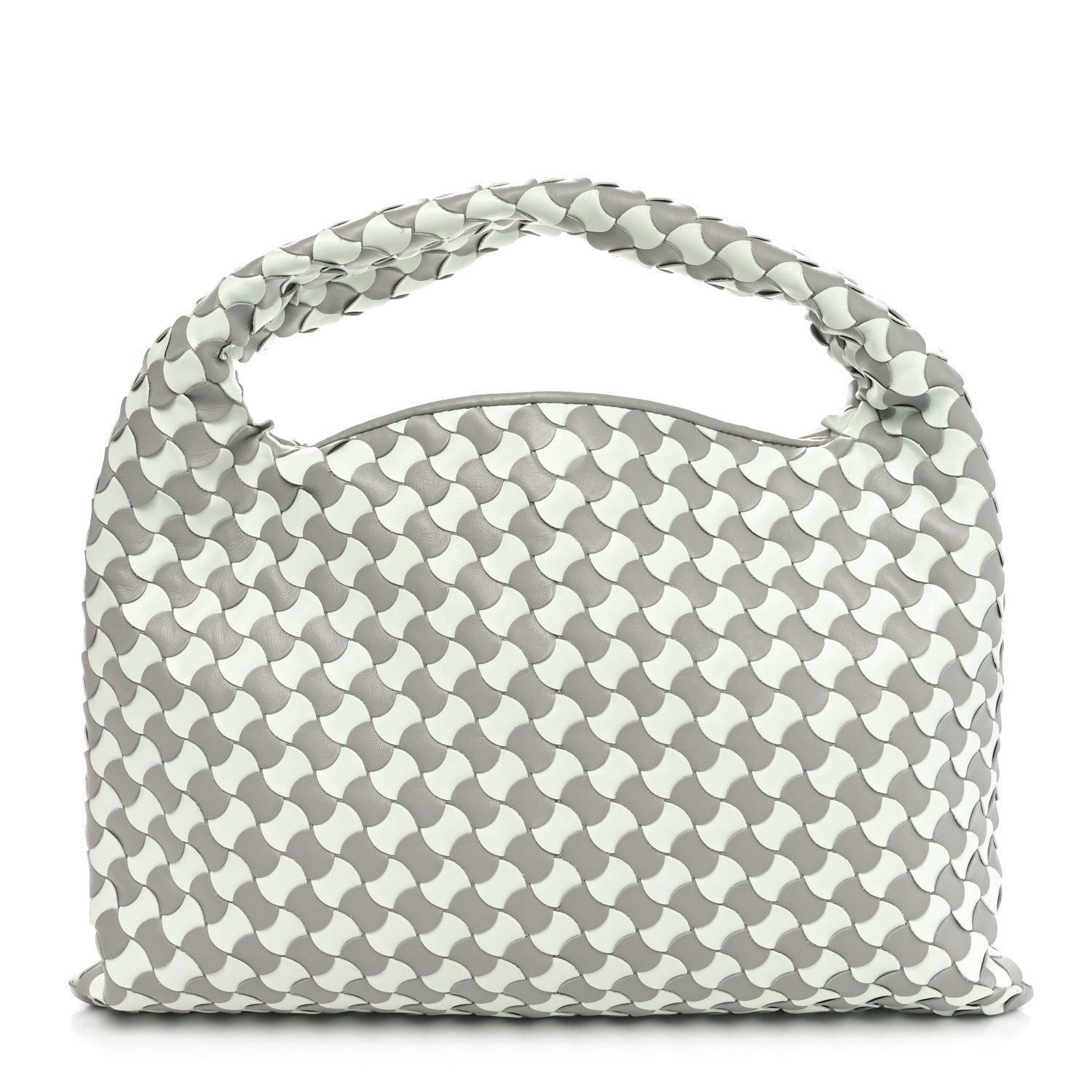 Calfskin Intrecciato Small Hop Agate Glacier