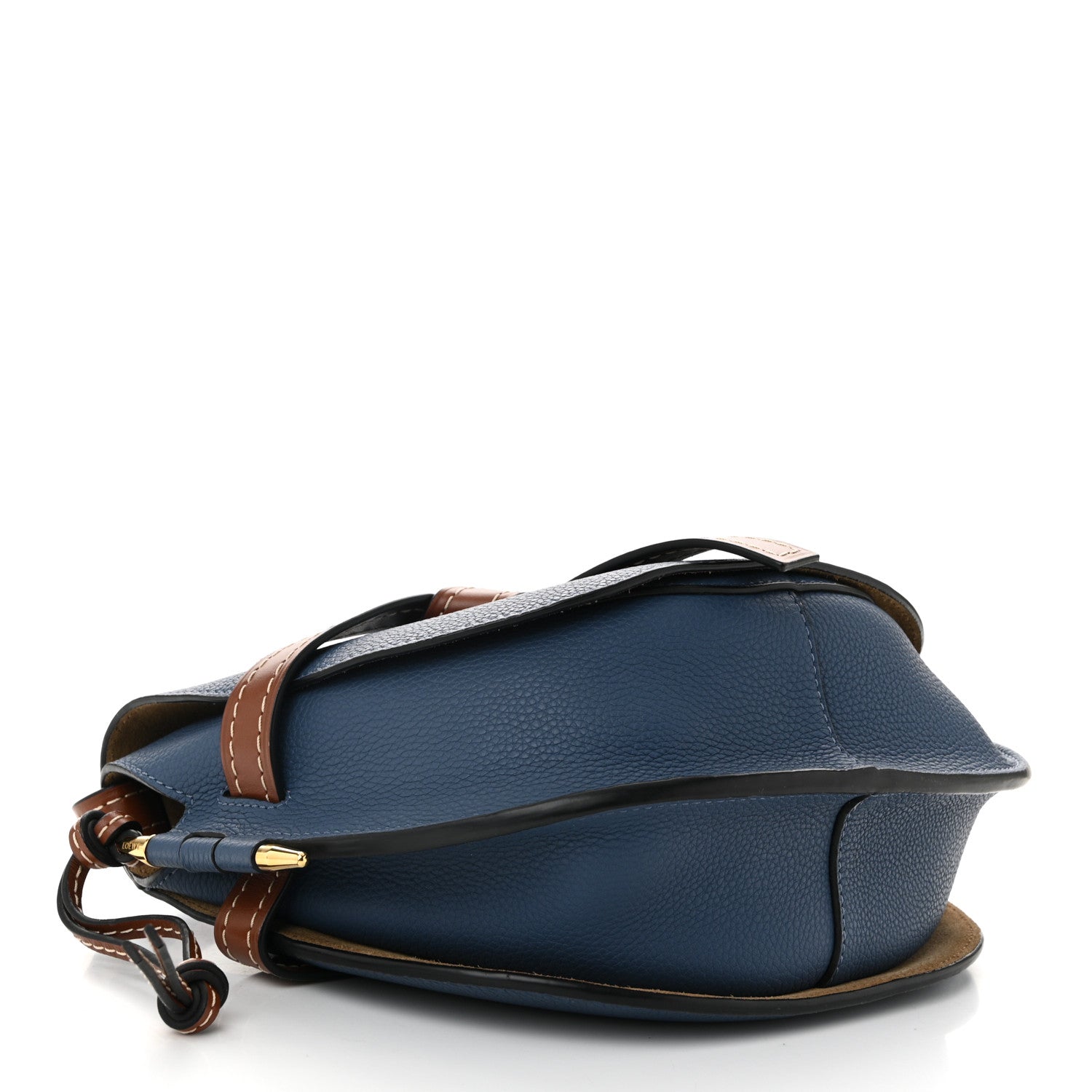 Grained Calfskin Small Gate Crossbody Bag Varsity Blue Pecan