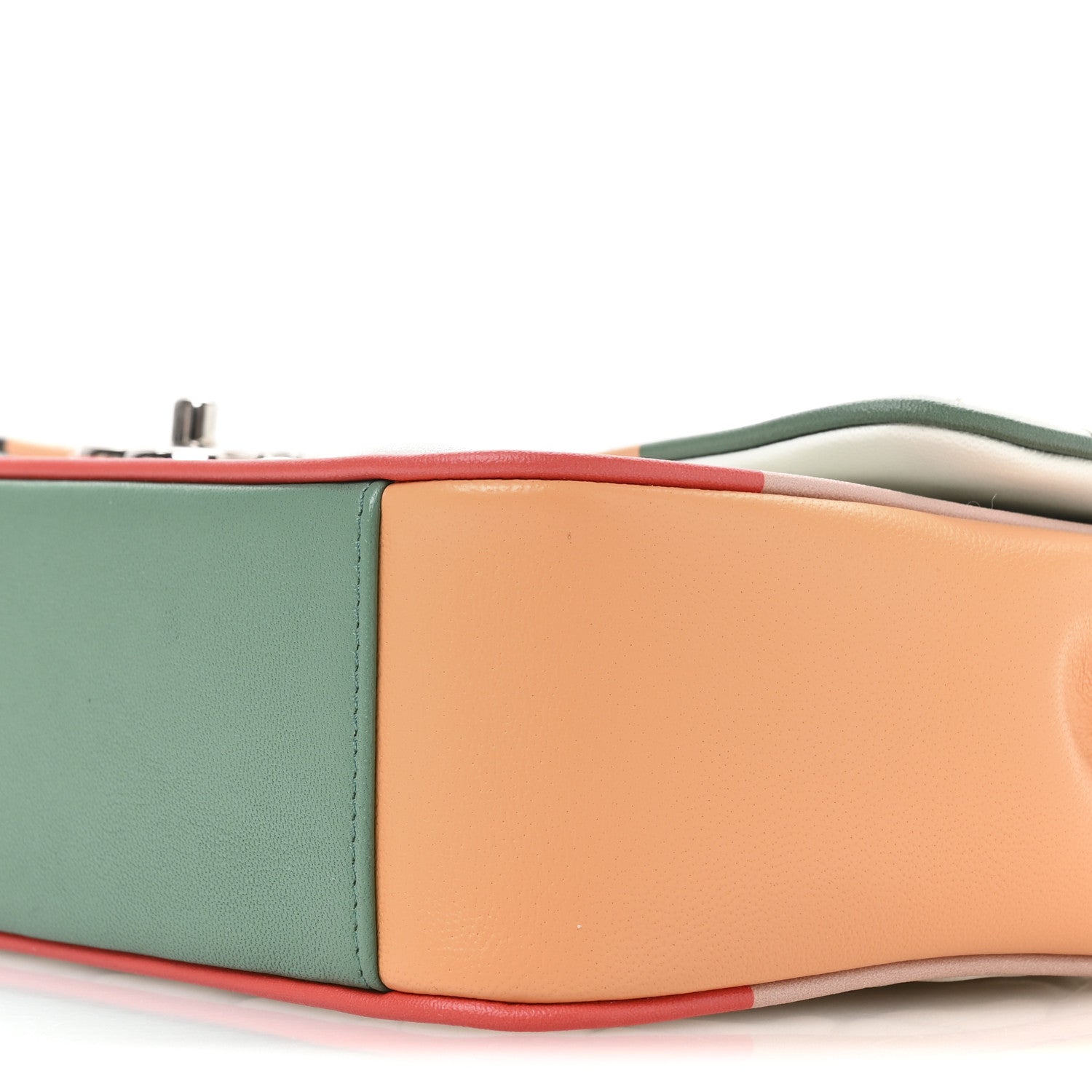 Lambskin Quilted Jumbo Cuba Color Flap White Multicolor