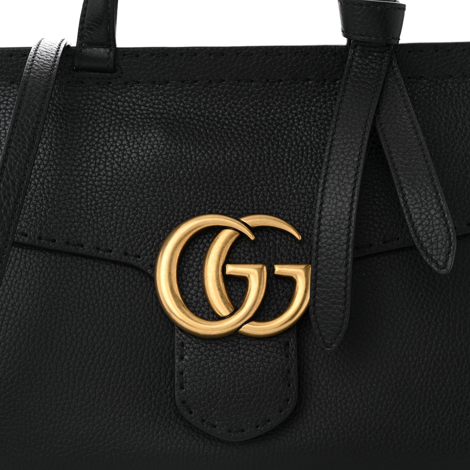 Calfskin Small GG Marmont Top Handle Bag Black