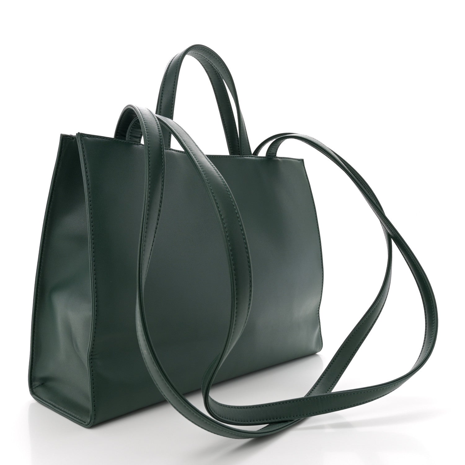 Vegan Leather Medium Shopping Bag Leaf