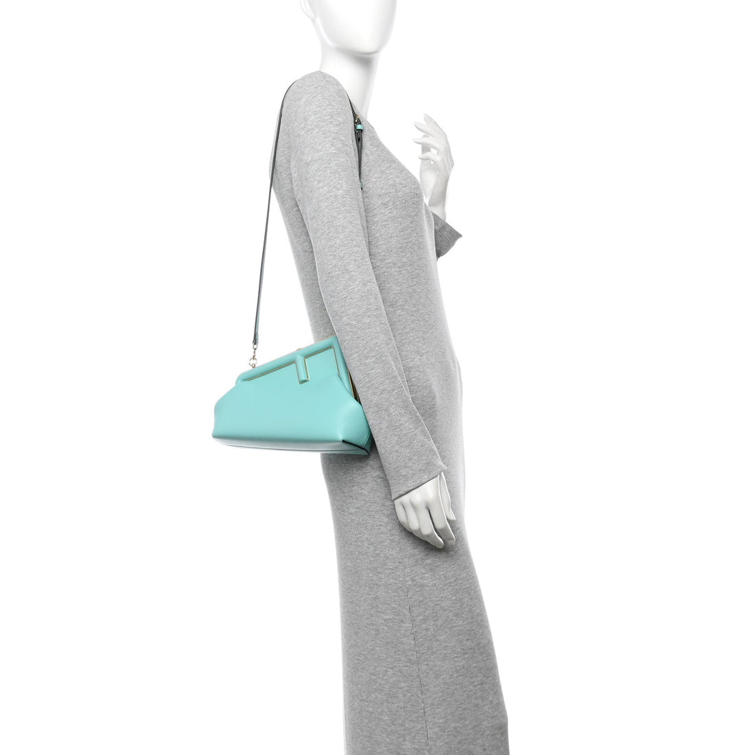 Shiny Nappa Small Fendi First Spring Turquoise