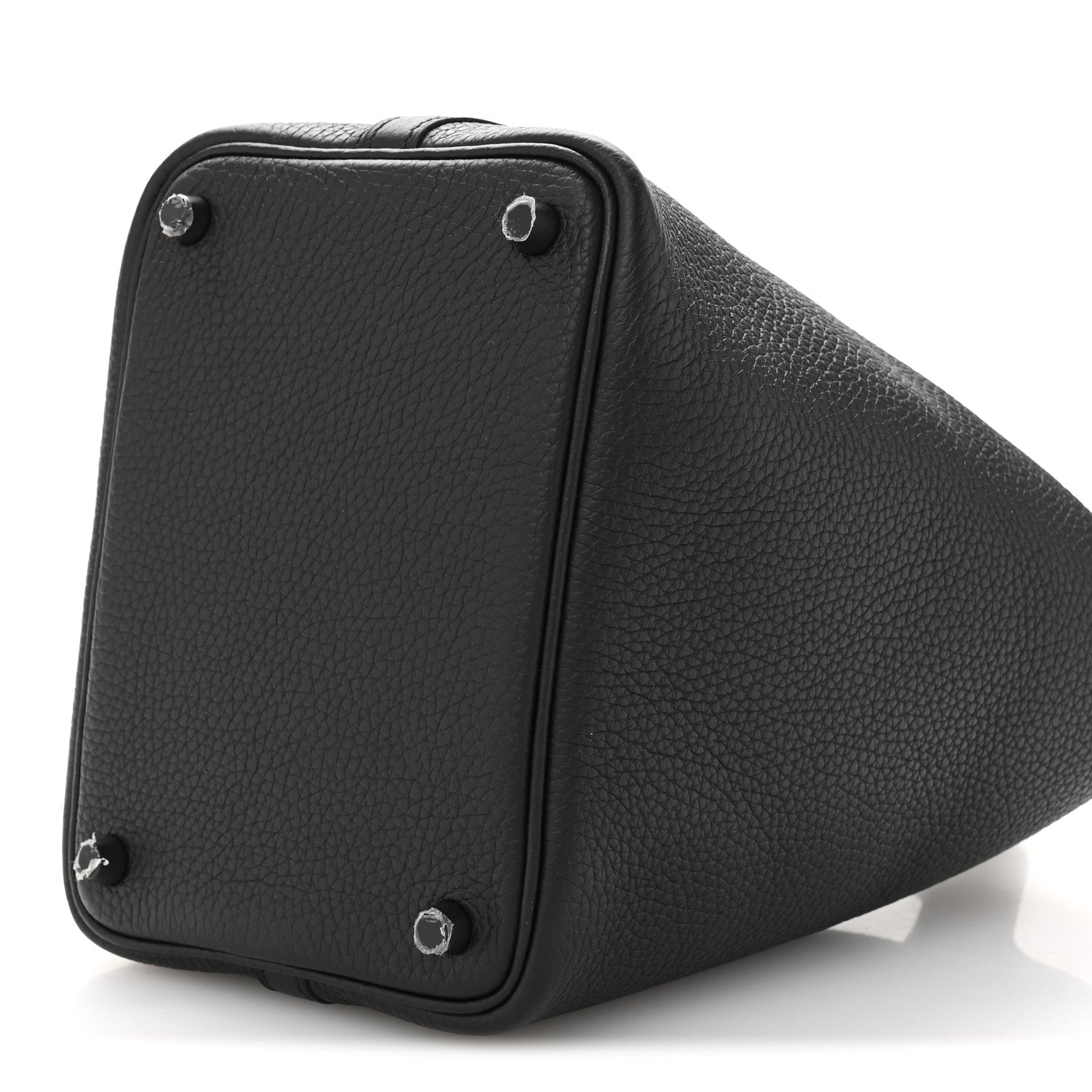 Taurillon Clemence Monochrome Picotin Lock 18 PM Black