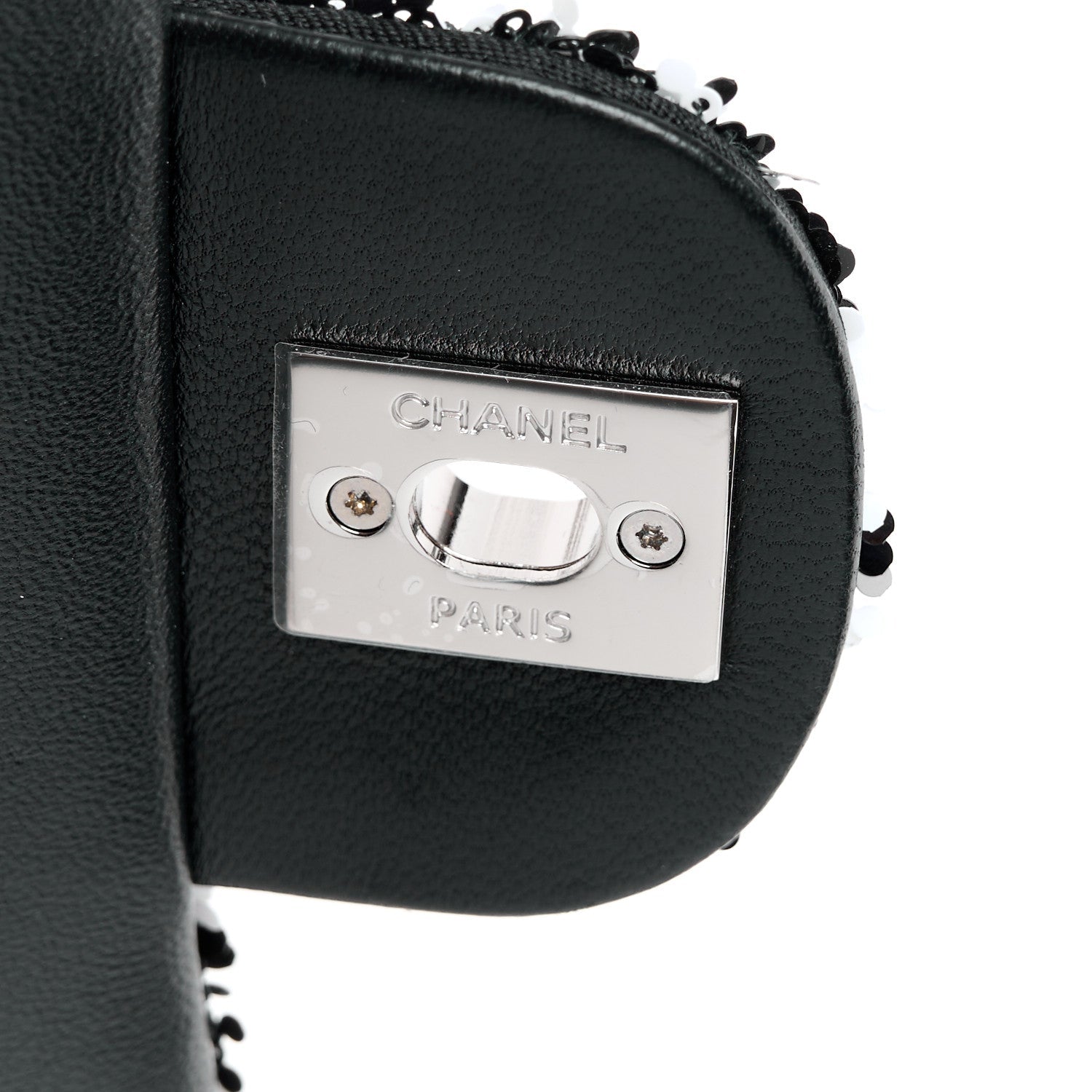 Sequin Houndstooth Small Flap Black White