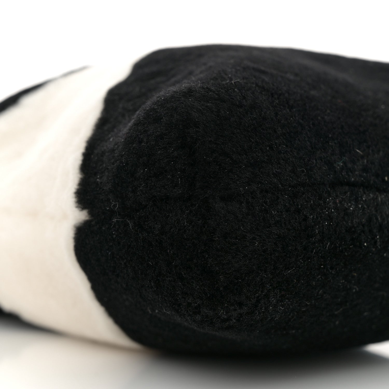 Shearling Checkered Drawstring Bag White Black