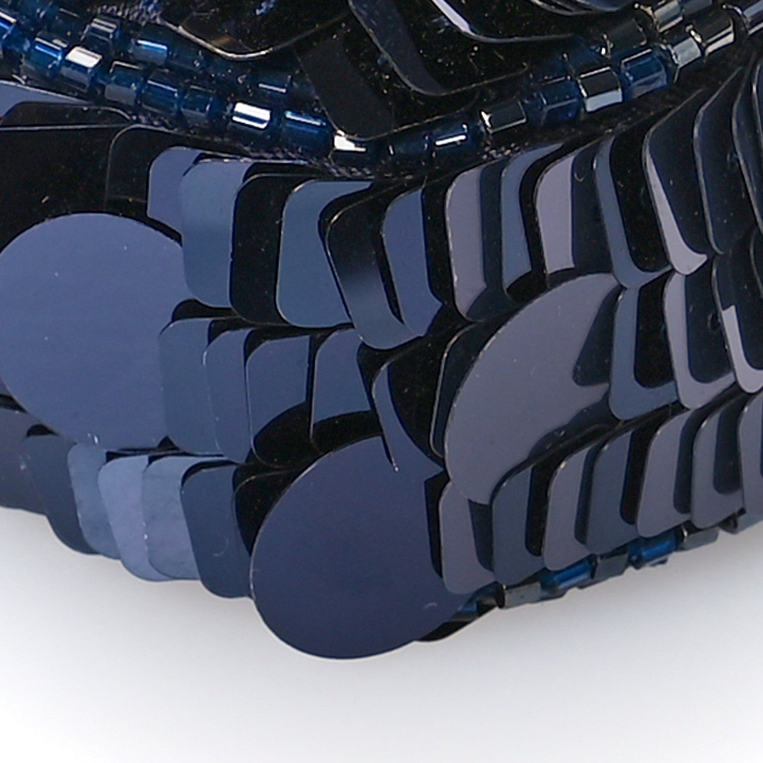 Sequin Paillettes Shiny Nappa Sex and the City Nano Maxi Buckle Baguette Charm Blue