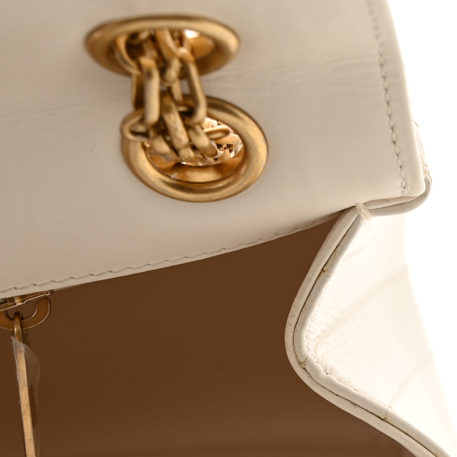 Aged Calfskin Chevron Quilted 2.55 Reissue Mini Flap White