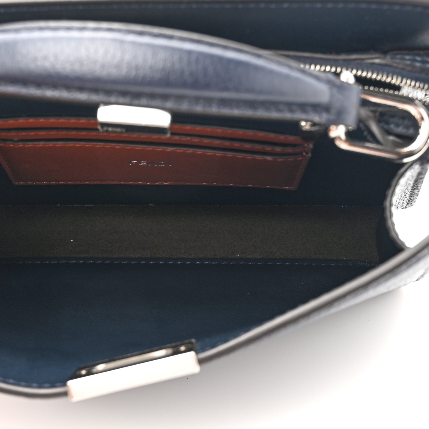 Cuoio Romano Vitello Cover Bi-Color Peekaboo I See U X Cross Satchel Cuoio Blue