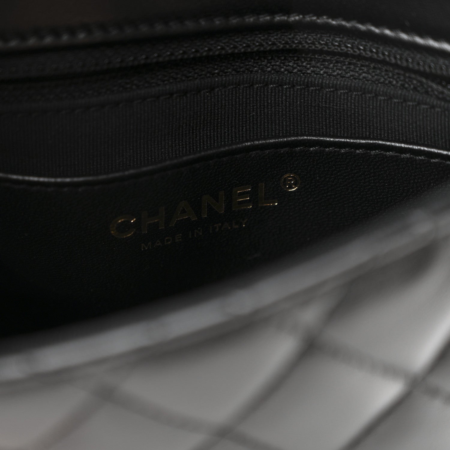 Lambskin Resin Quilted Mini Heart Square Flap Black