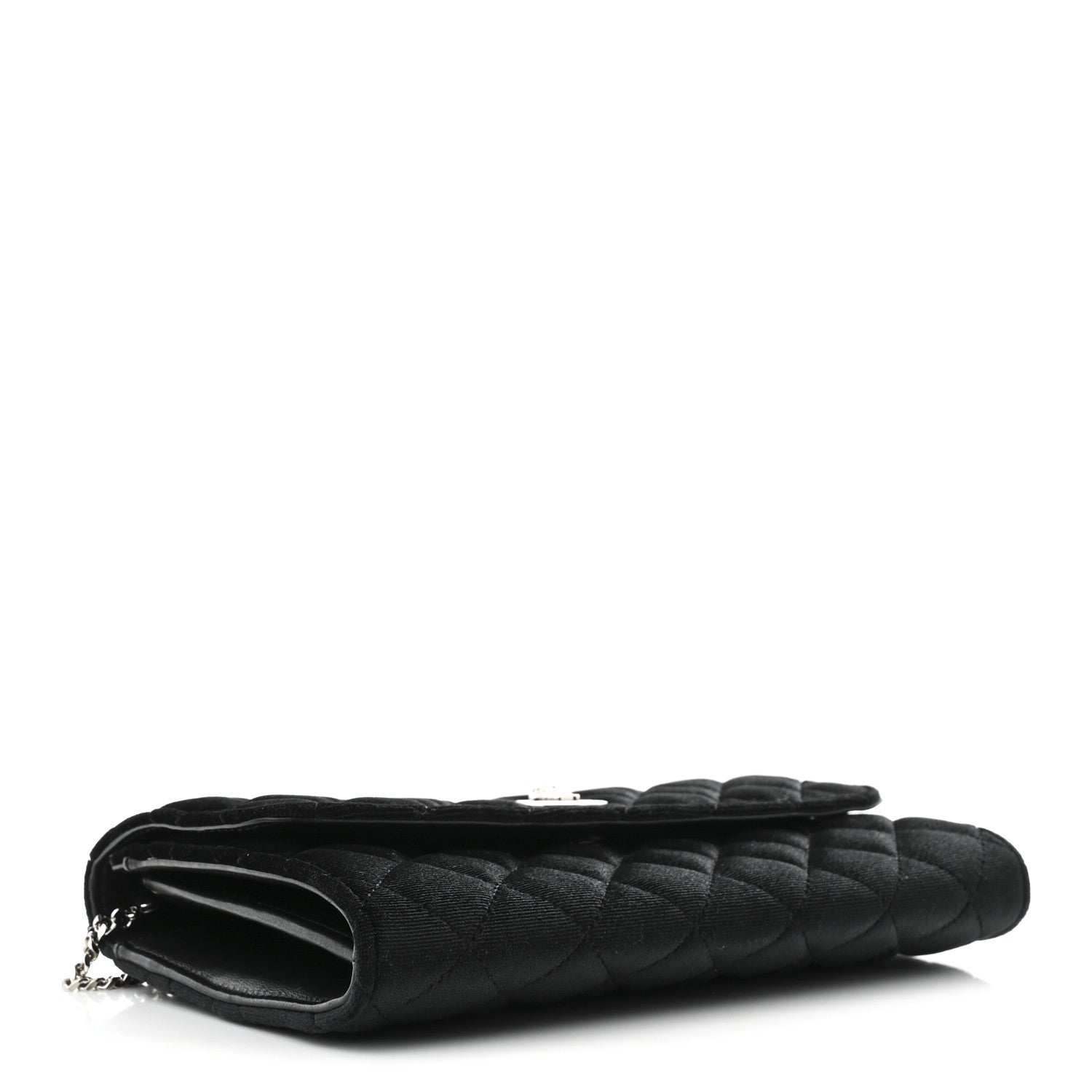 Velvet Quilted Medusa Wallet On Chain Black