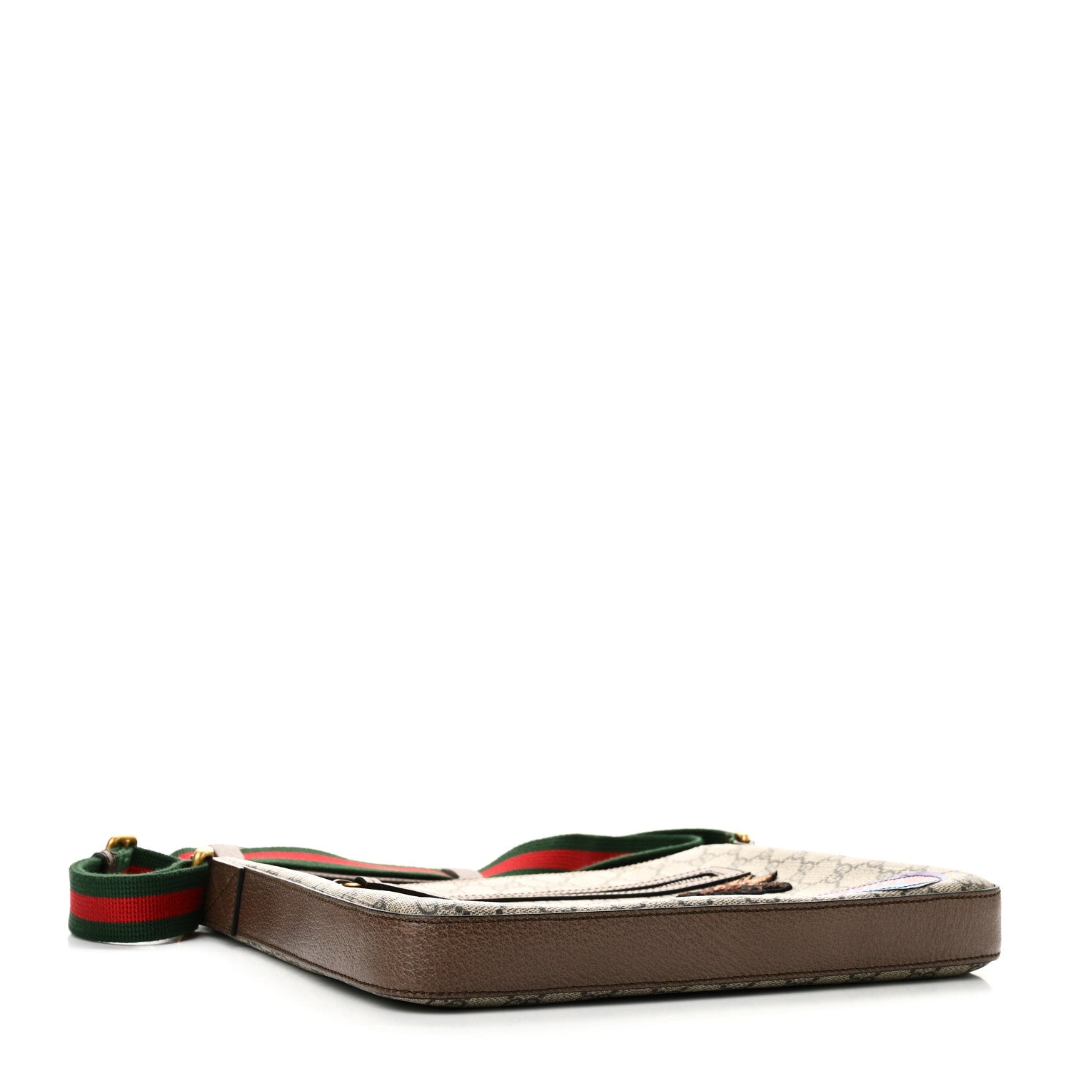 Soft GG Supreme Monogram Courrier Web Medium Flat Messenger Bag Beige New Acero Multicolor