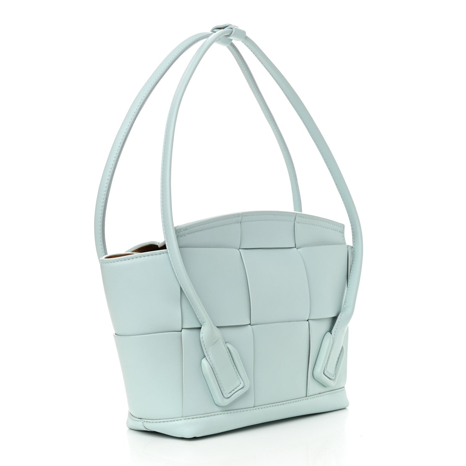 French Calfskin Maxi Intrecciato Small Arco Pale Blue