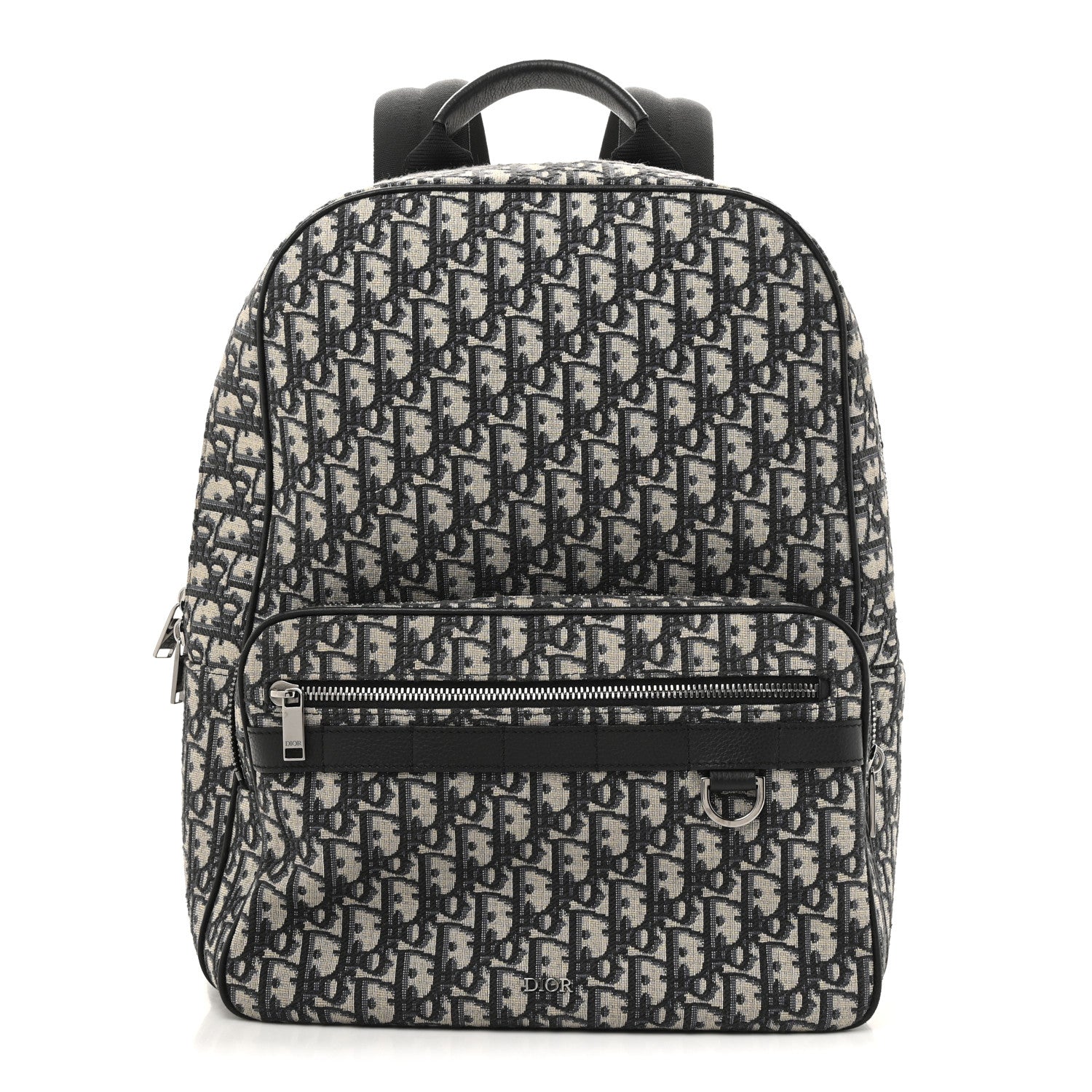 Oblique Calfskin Rider Backpack Beige Black