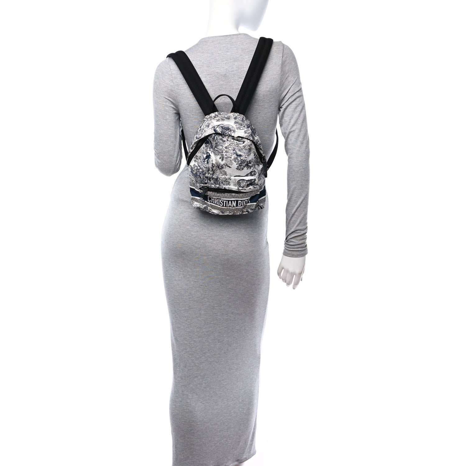 Nylon Technical Fabric Toile De Jouy Small Diortravel Backpack Blue