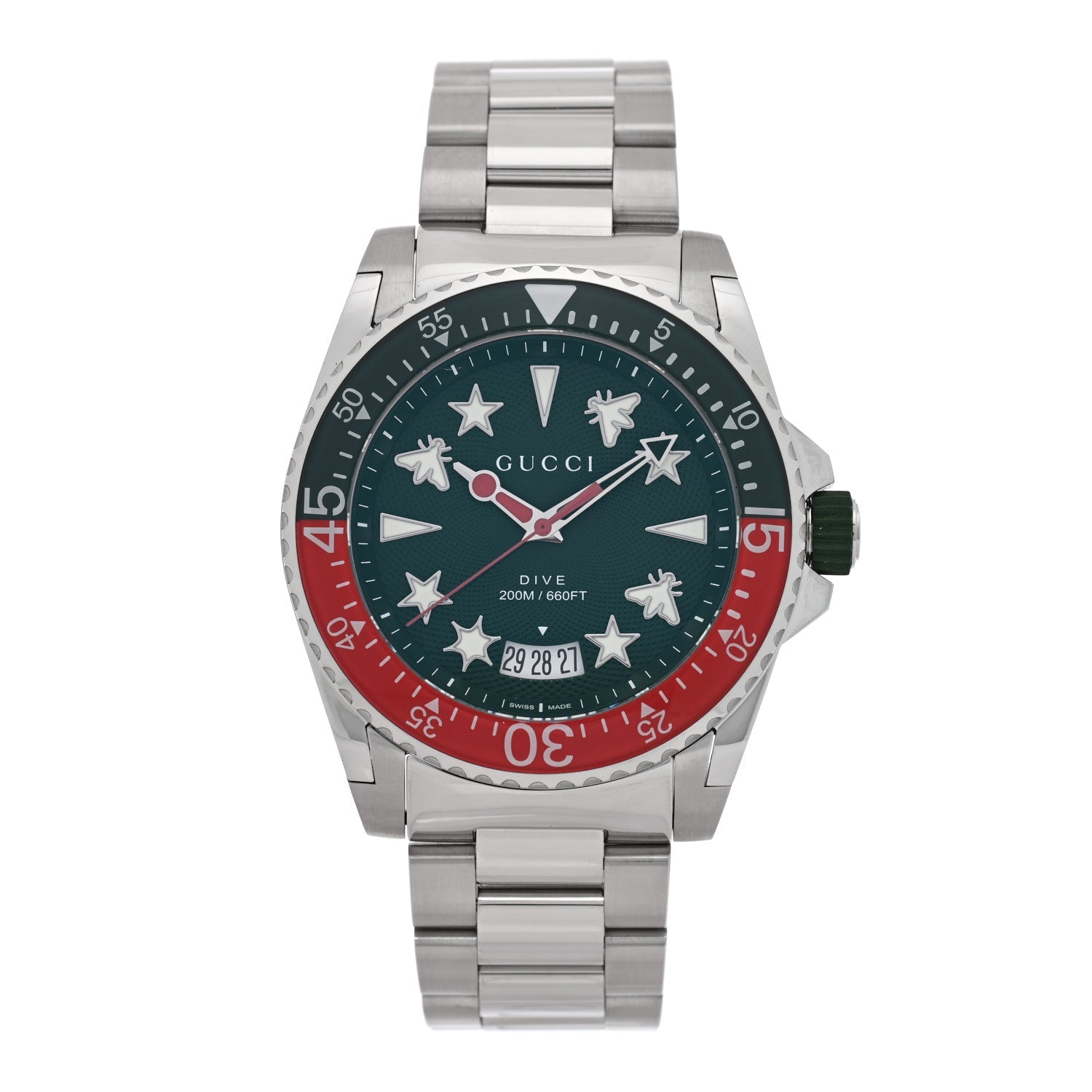 Stainless Steel 45mm Dive Quartz Watch Green