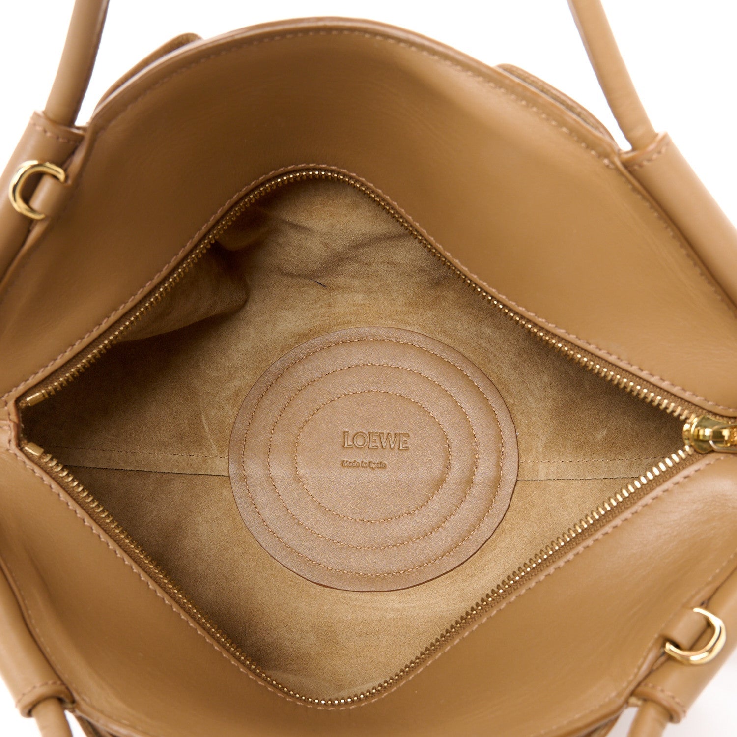 Shiny Nappa Calfskin Small Paseo Bag Oak