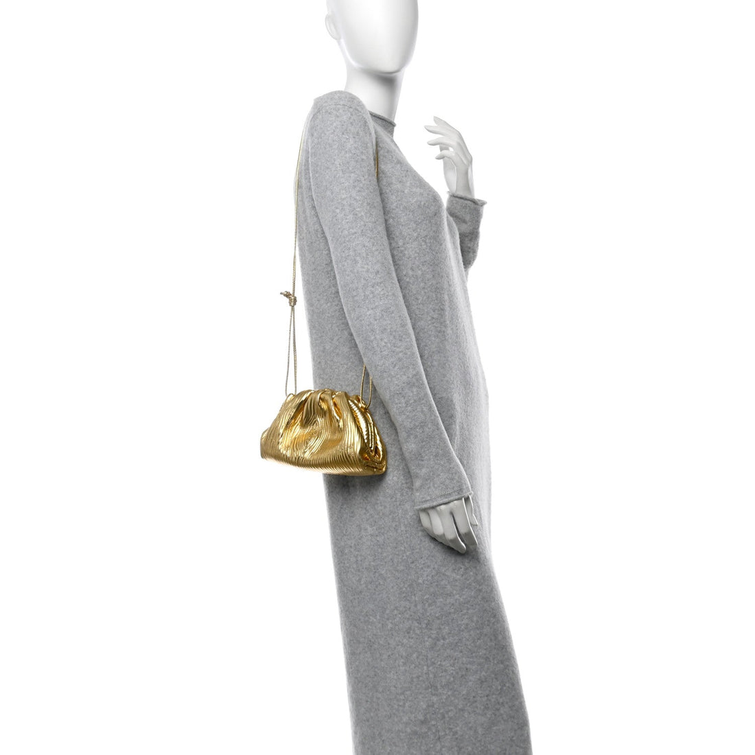 Metallic Bark Calfskin The Mini Pouch Gold