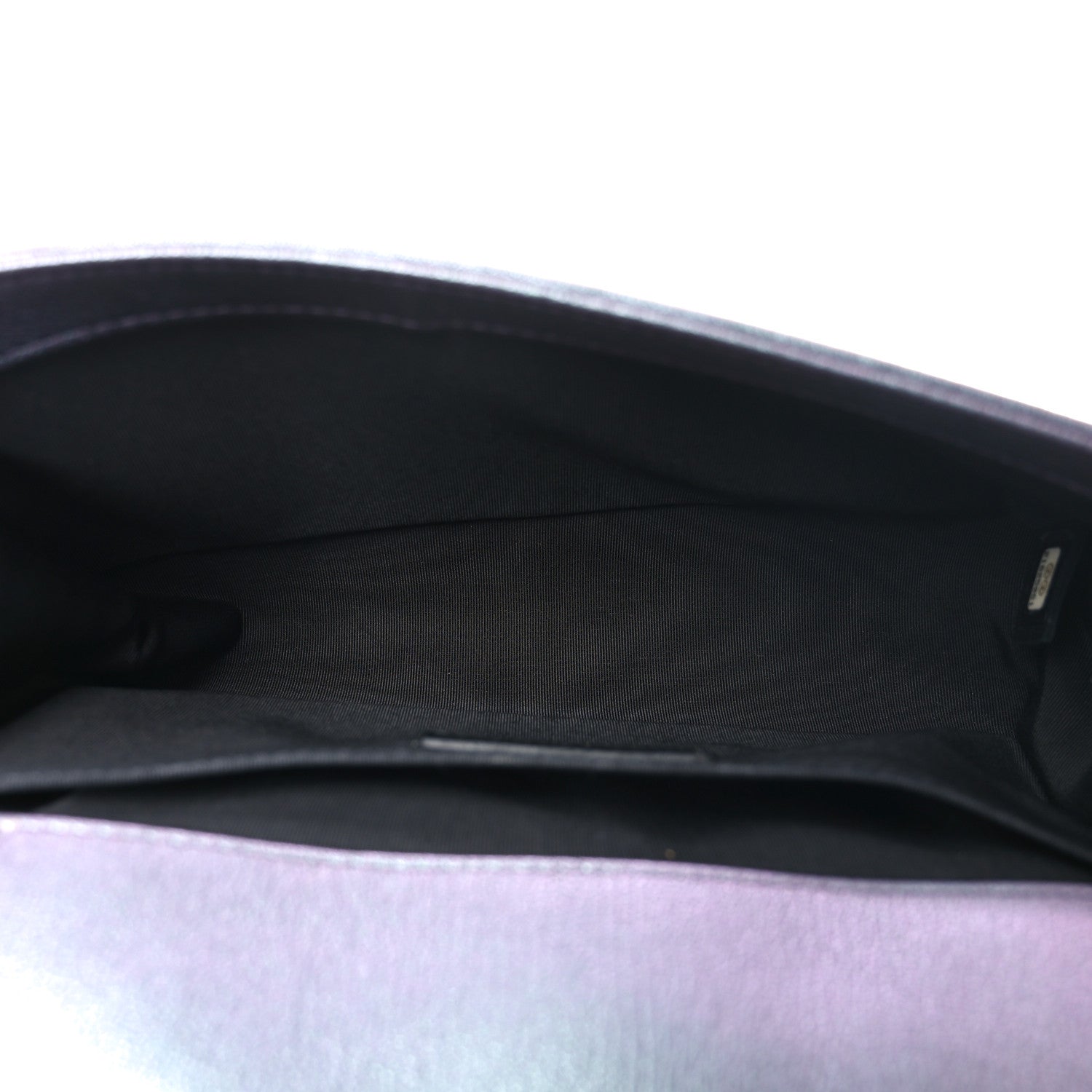 Iridescent Goatskin Quilted Medium Boy Flap Purple