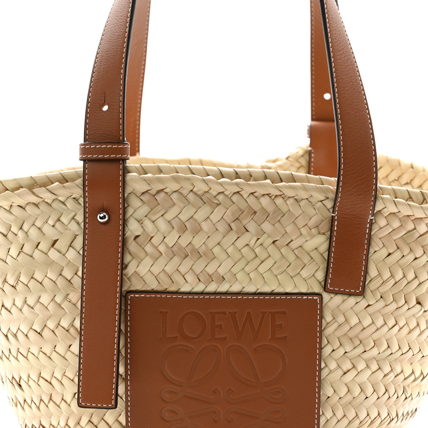 Raffia Basket Tote Bag Natural Tan