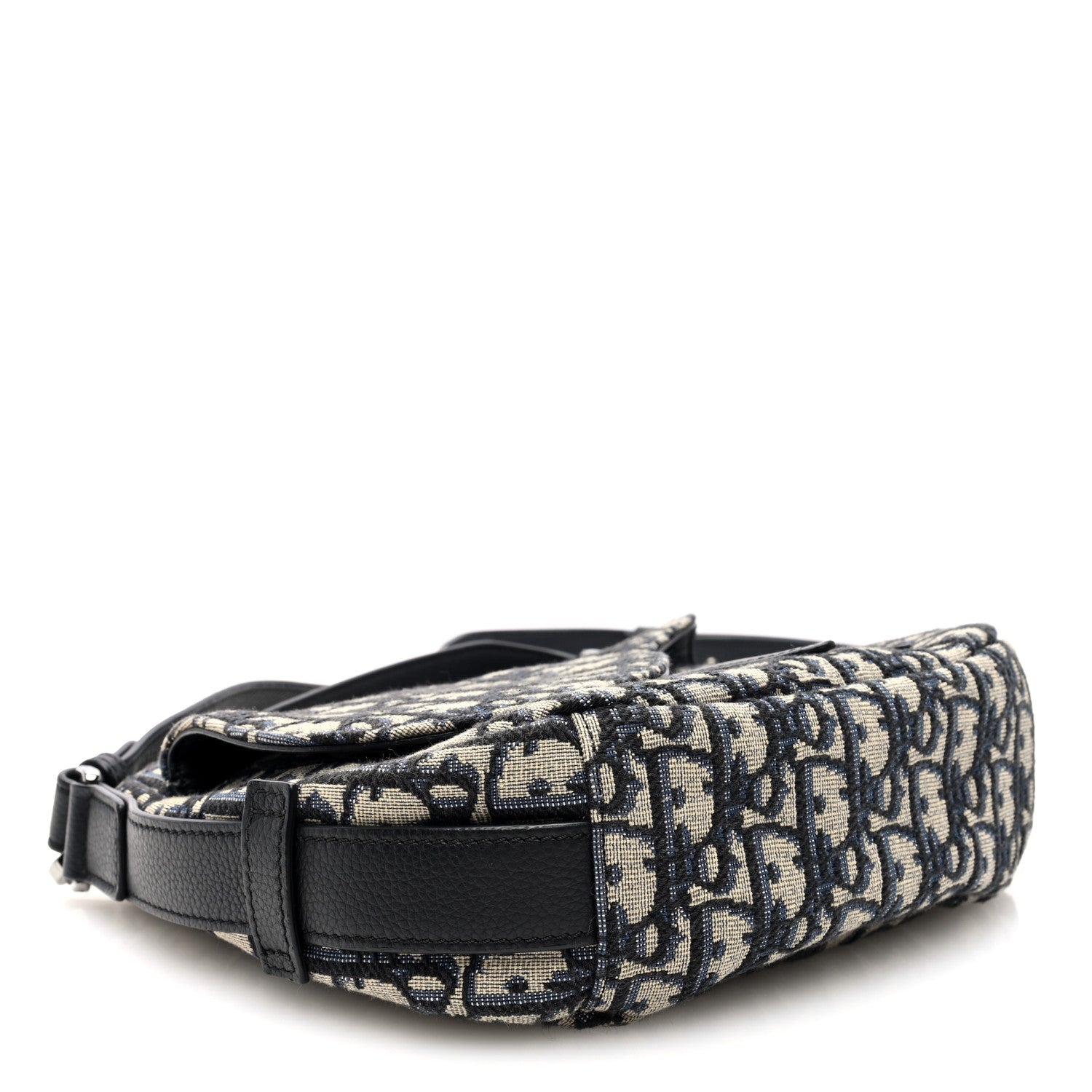 Oblique Mini Soft Saddle Bag Beige Black