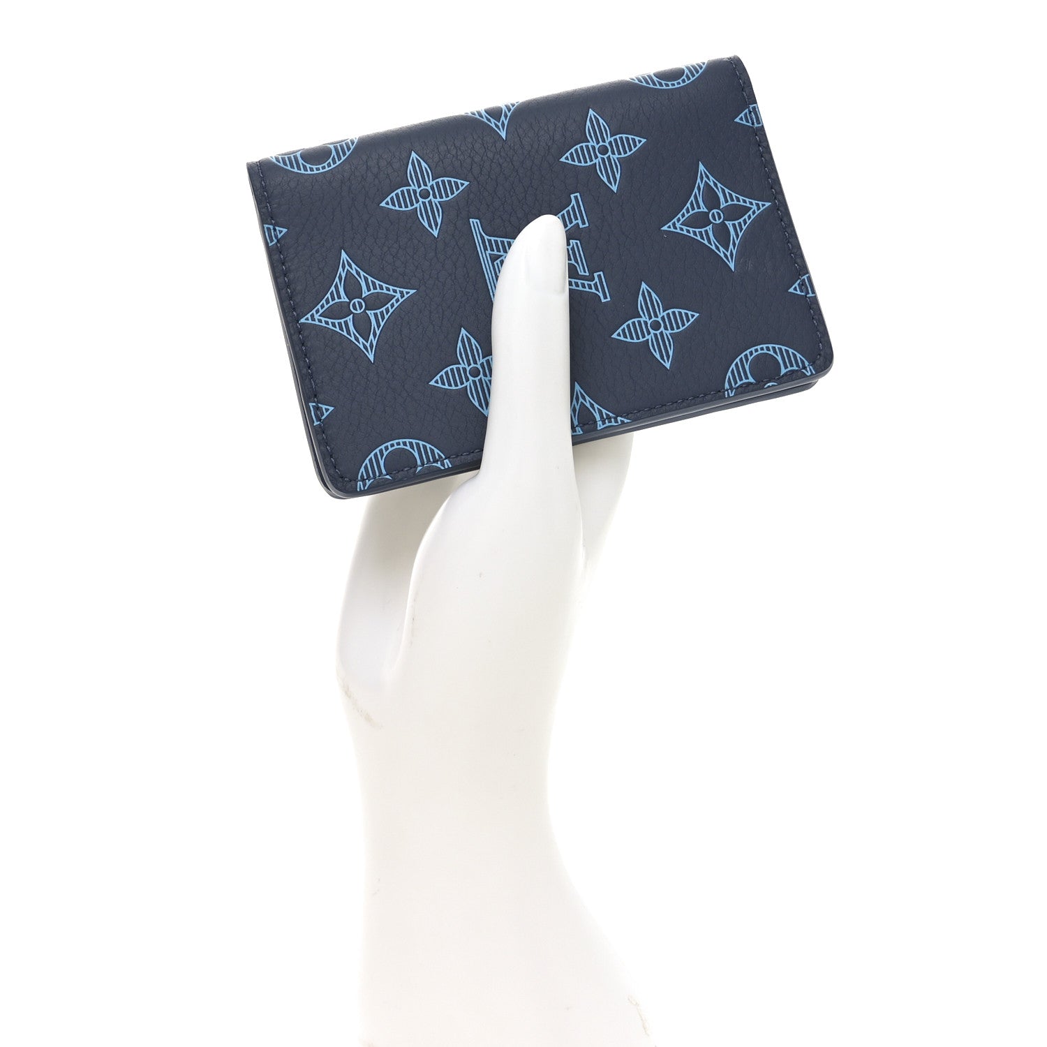 Calfskin Monogram Shadow Pocket Organizer Blue