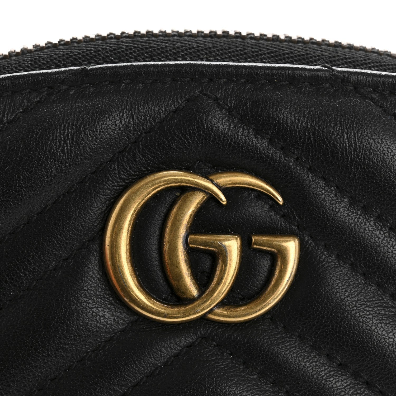 Calfskin Matelasse GG Marmont Key Pouch Black