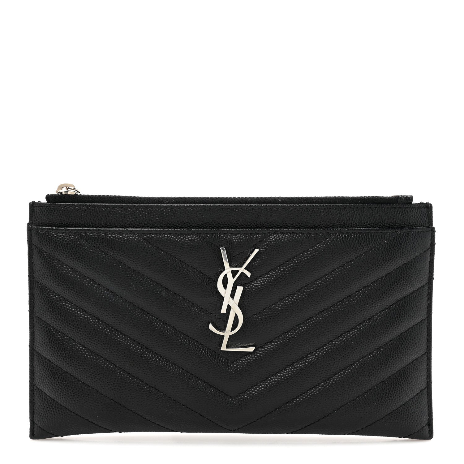 Grain De Poudre Chevron Monogram Bill Pouch Black