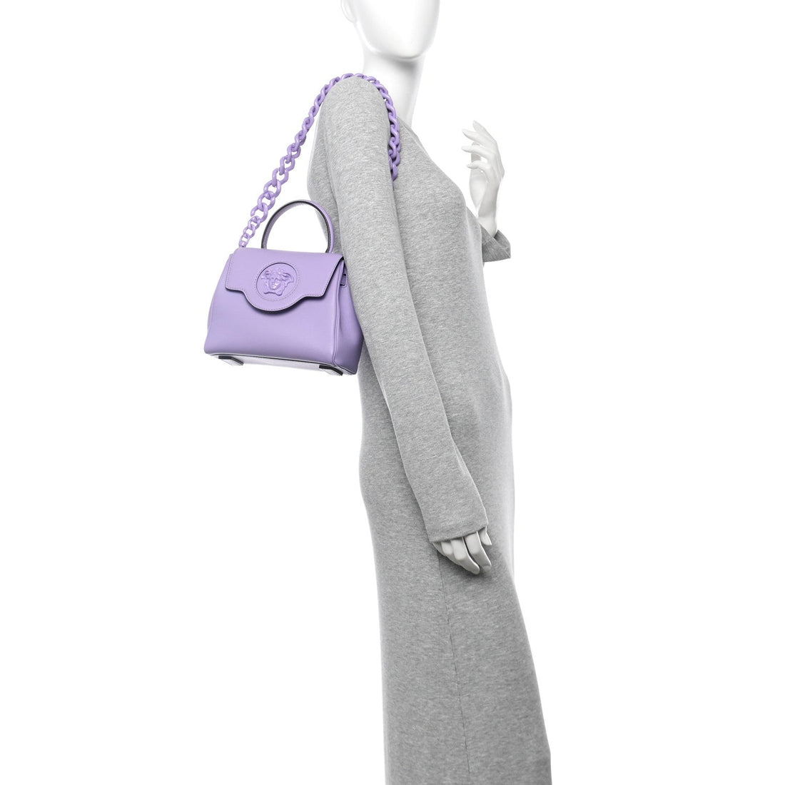 Calfskin Medusa Small Top Handle Handbag Lilac