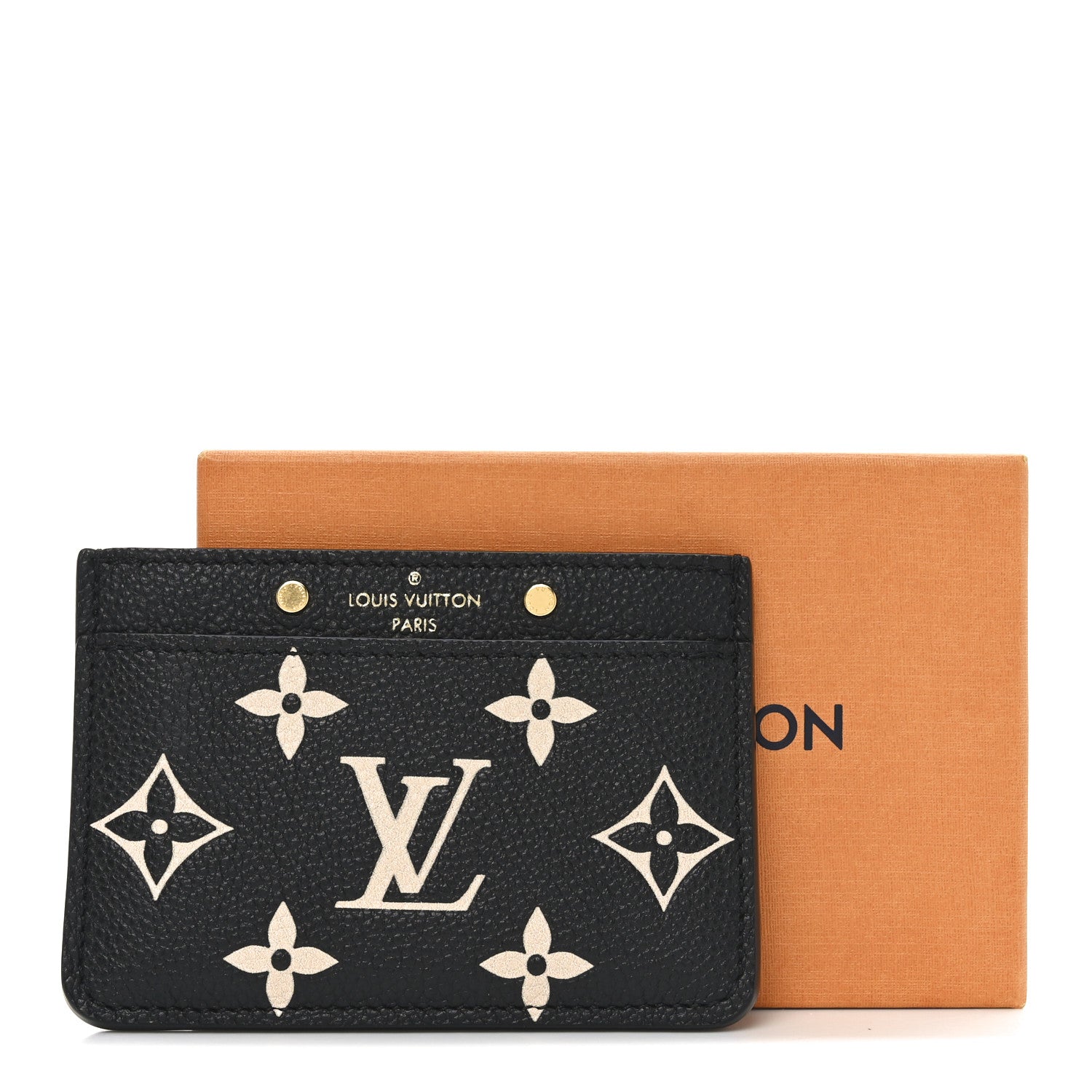 Empreinte Card Holder Black Beige