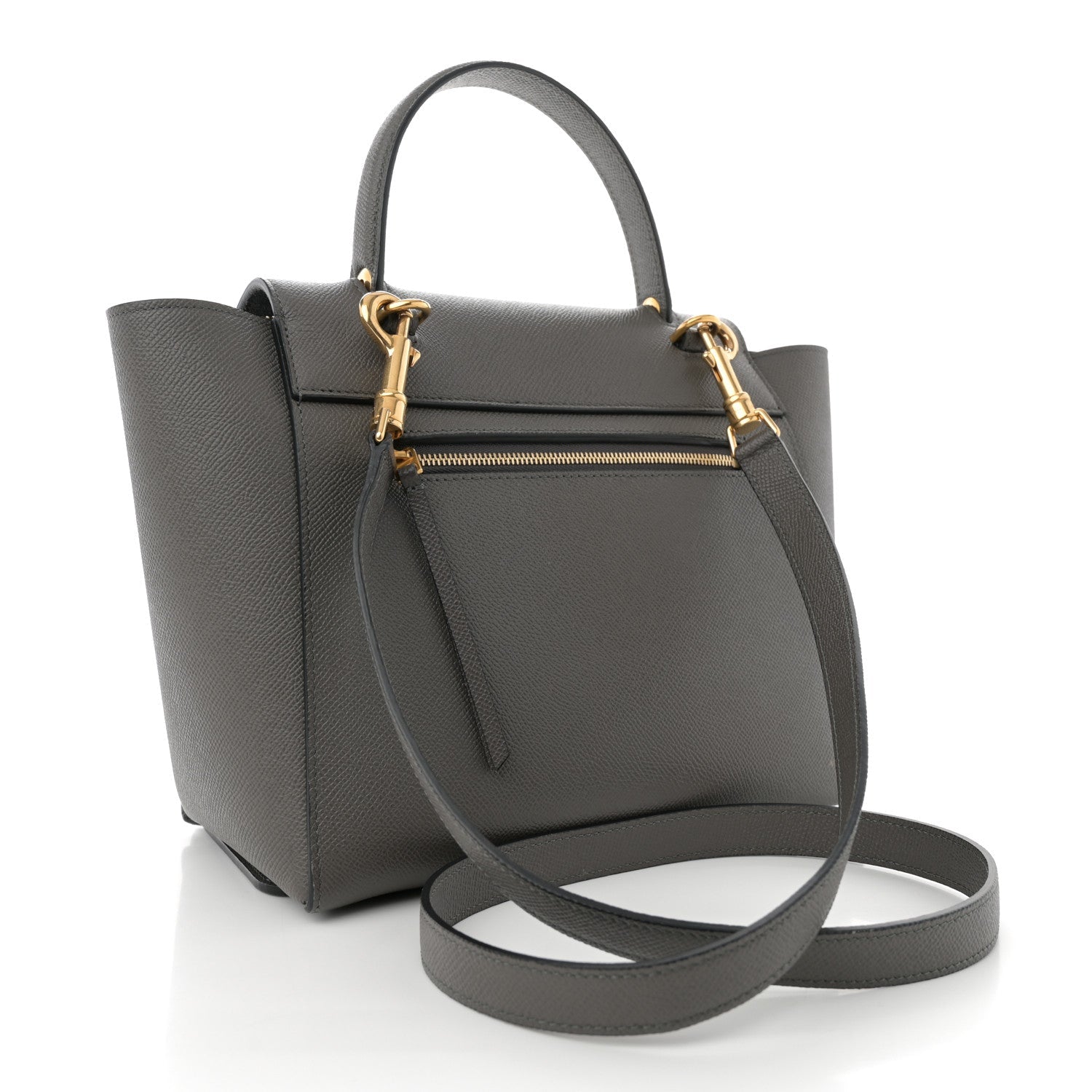 Grained Calfskin Micro Belt Bag Grey