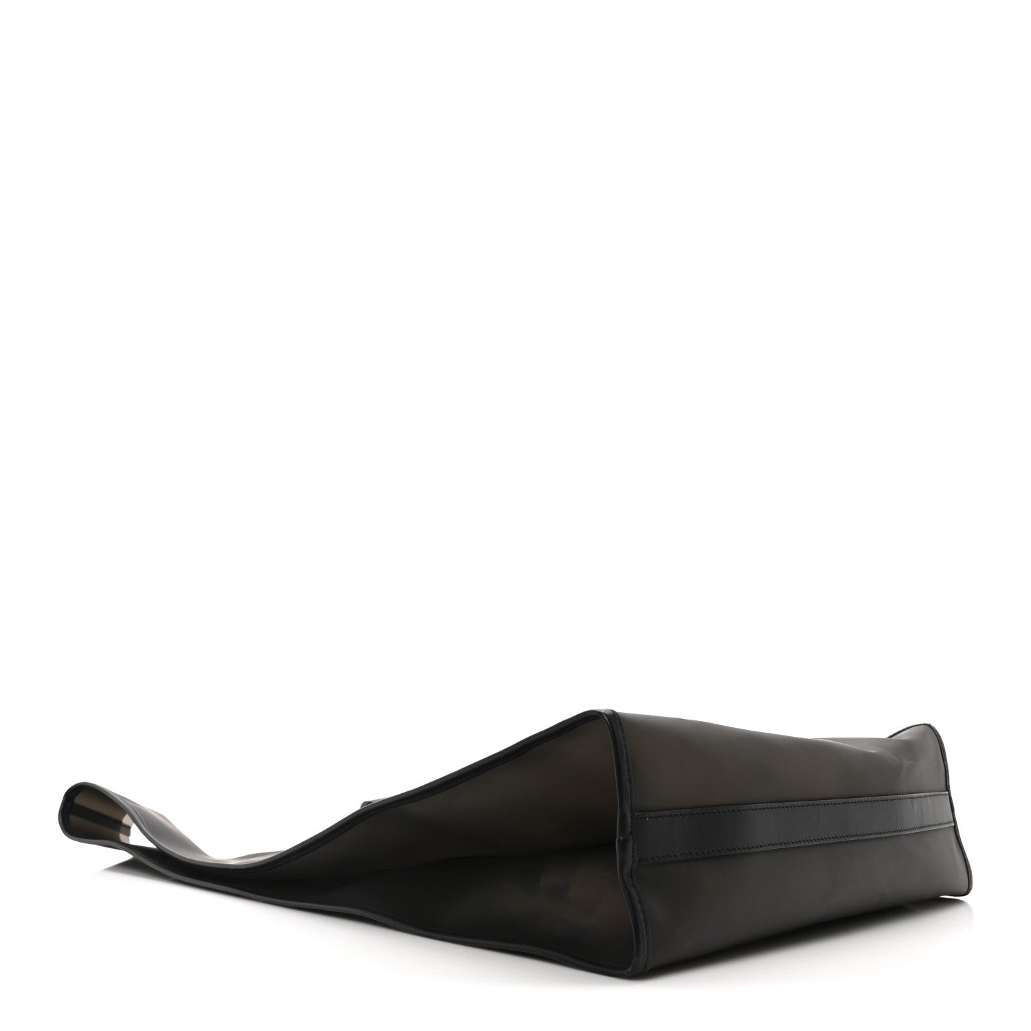 PVC Vitello Faithful Flat Shopping Tote Black