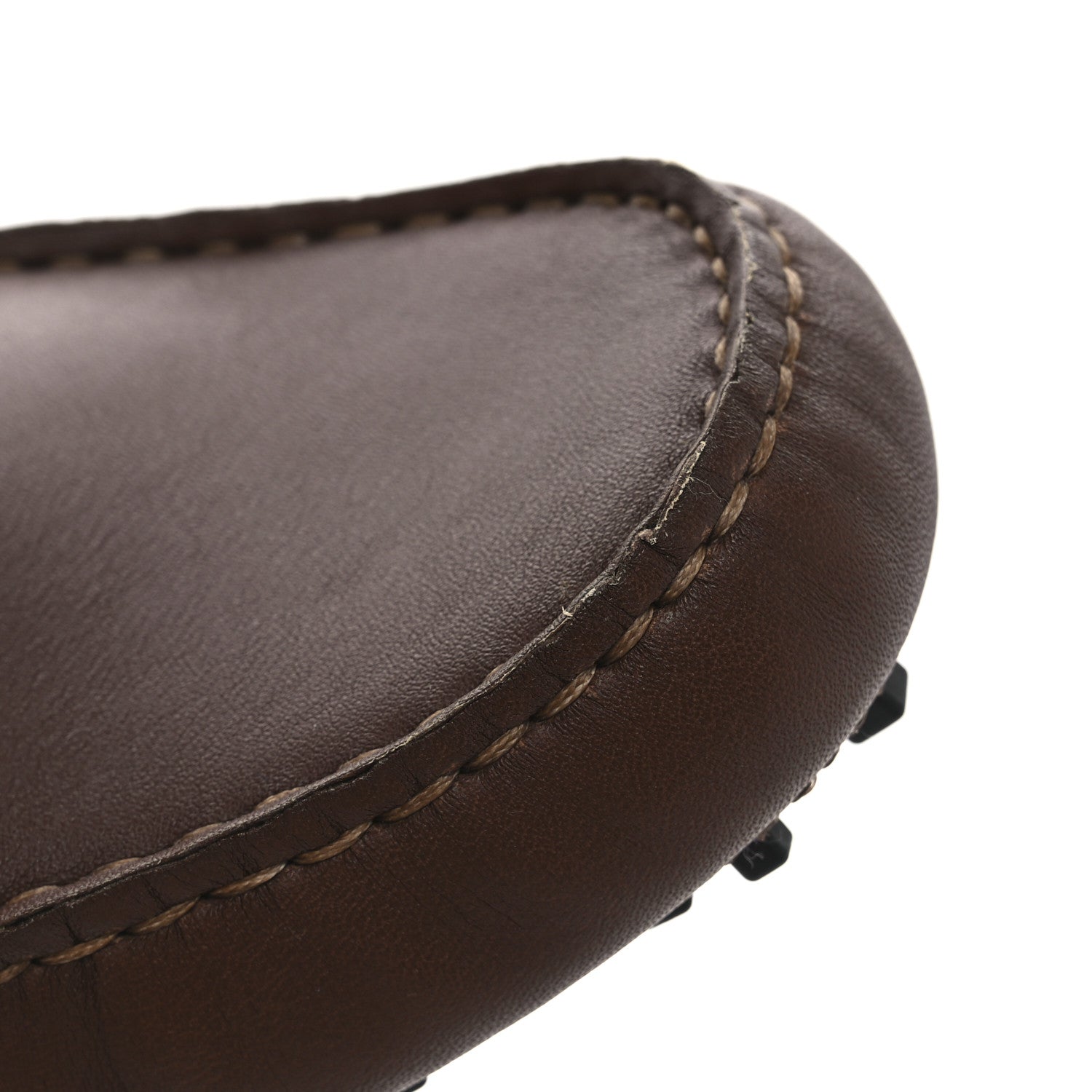 Soft Clove Calfskin GG Supreme Monogram Mens Interlocking G Driver Loafers 8 Brown