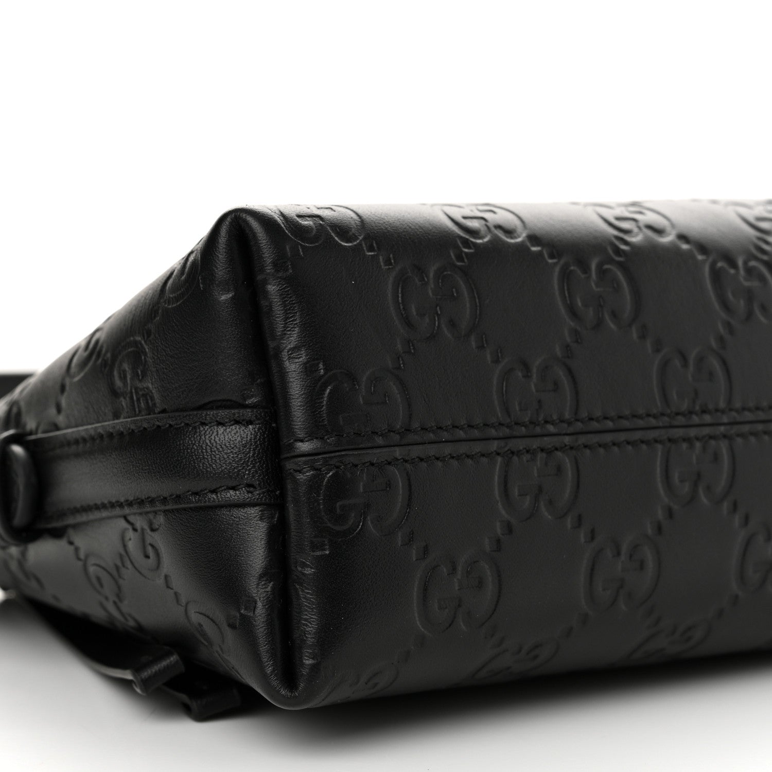 Calfskin GG Emblem Embossed Small Shoulder Bag Black