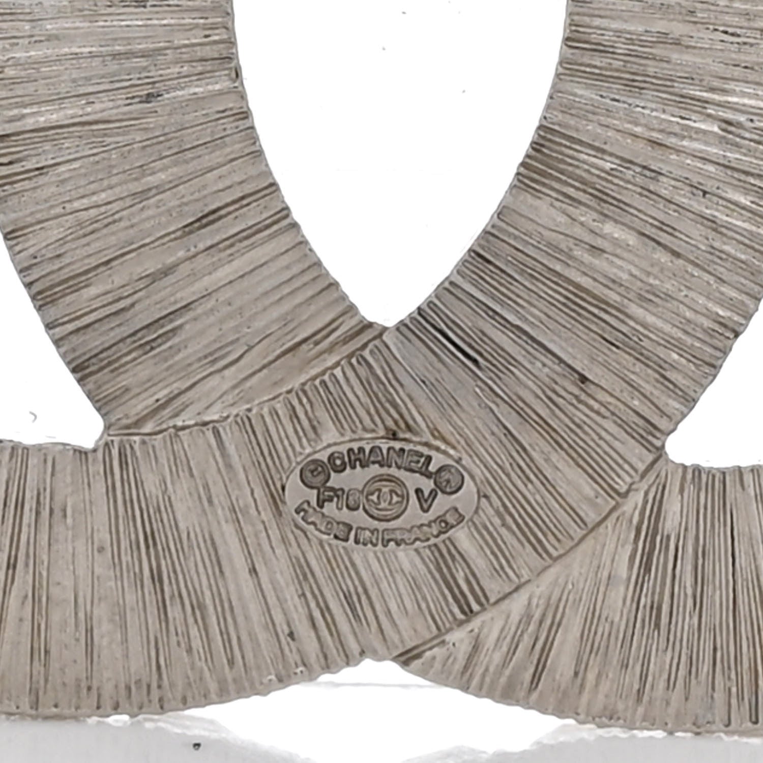 Baguette Crystal CC Brooch Silver