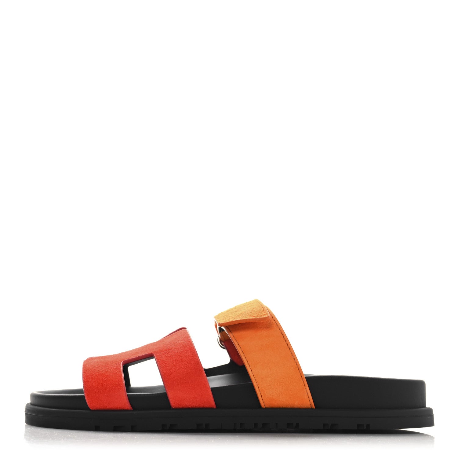 Suede Goatskin Womens Chypre Sandals 37.5 Rouge Ecarlate Sunset