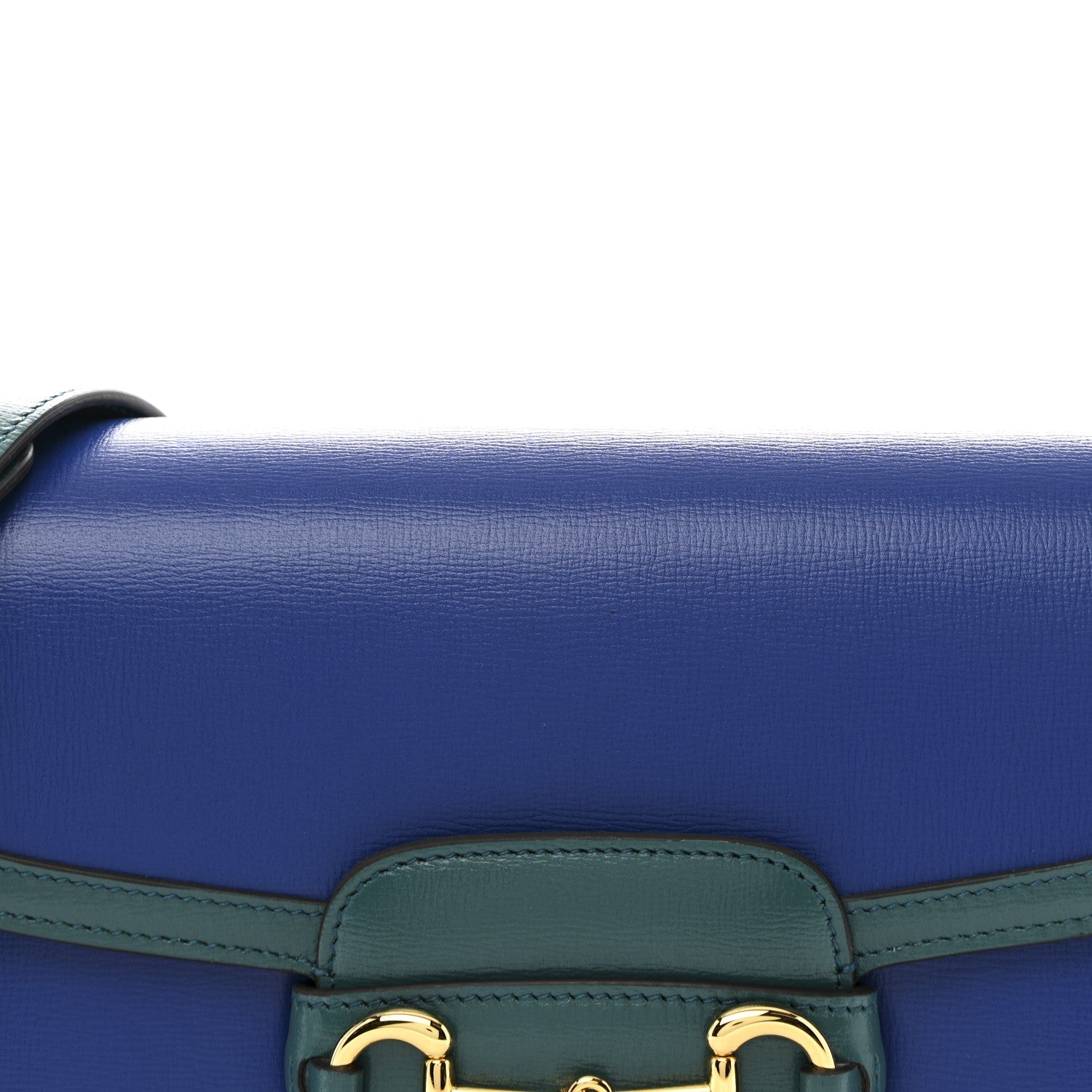 Azalea Calfskin Horsebit 1955 Shoulder Bag Imperial Blue Pavone