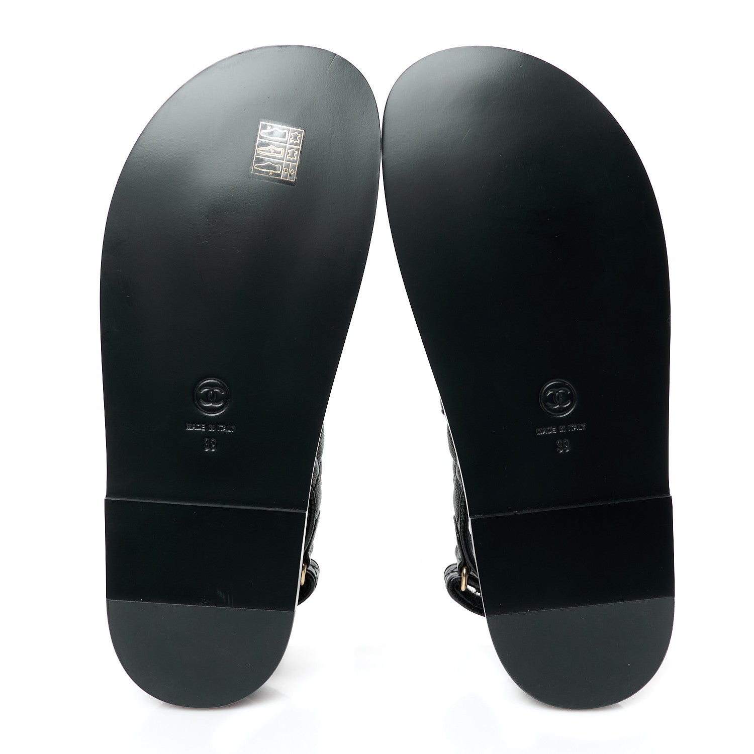 Grained Calfskin Velcro Dad Sandals 39 Black