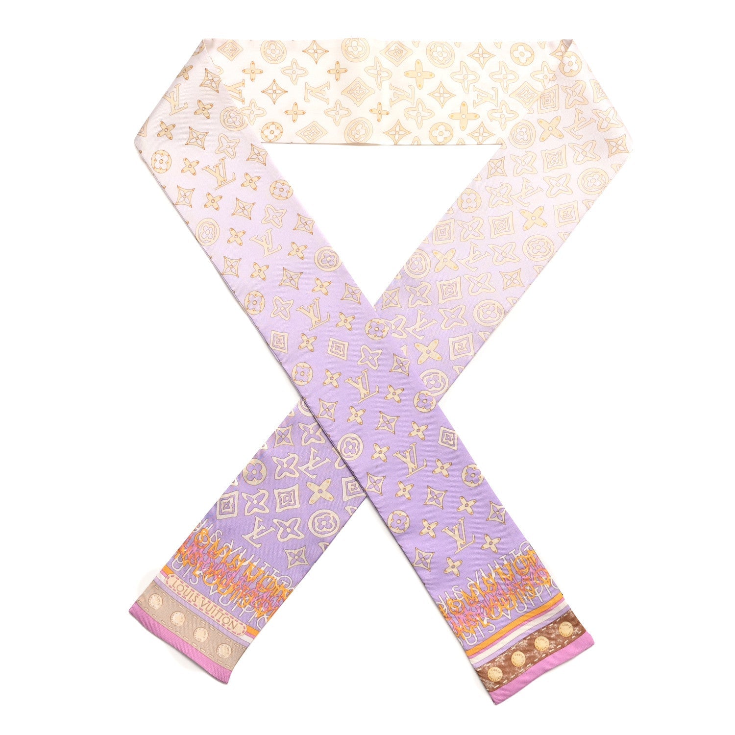 Silk Monogram Map Bandeau Lilac
